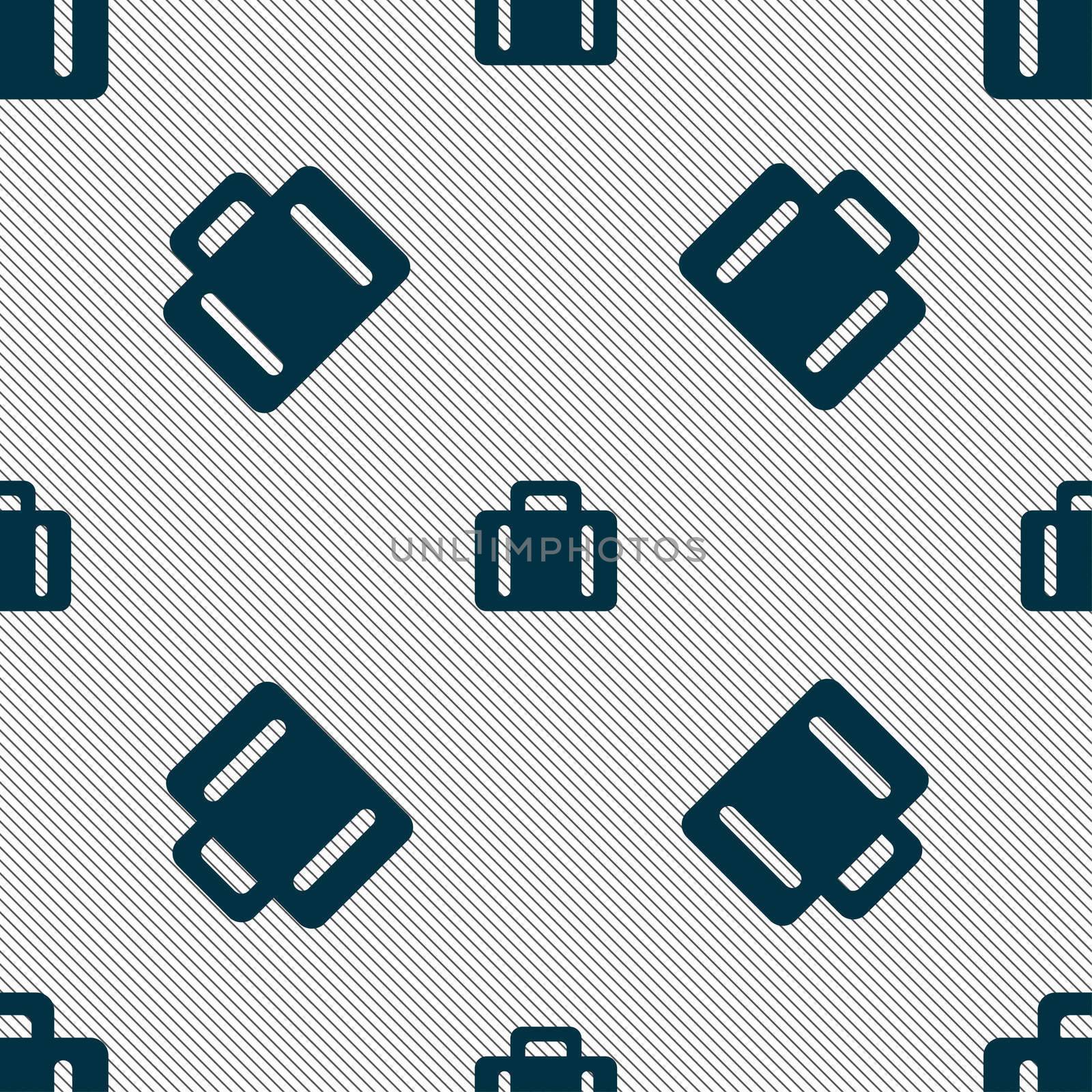 suitcase icon sign. Seamless pattern with geometric texture.  by serhii_lohvyniuk