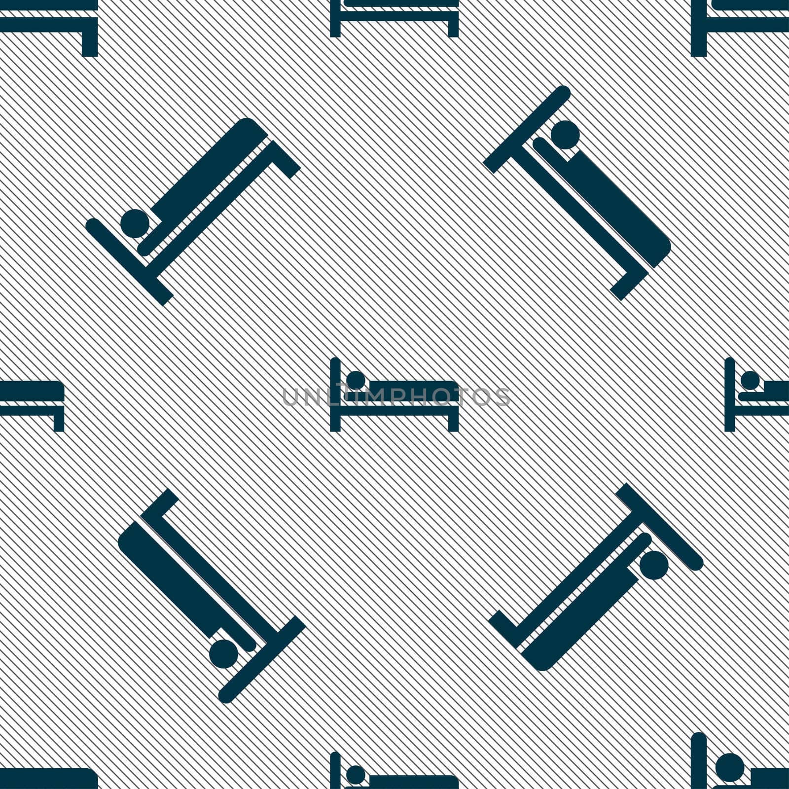 Hotel icon sign. Seamless pattern with geometric texture.  by serhii_lohvyniuk