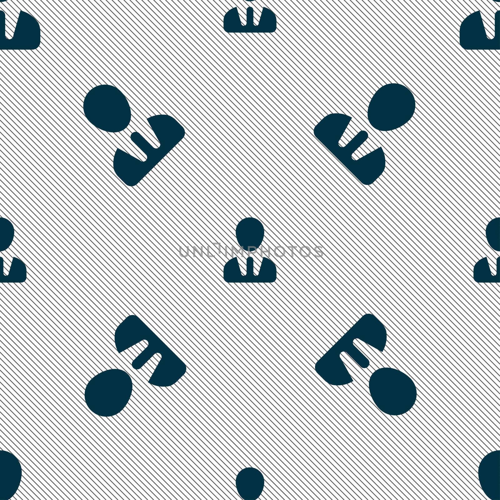 male silhouette icon sign. Seamless pattern with geometric texture. illustration