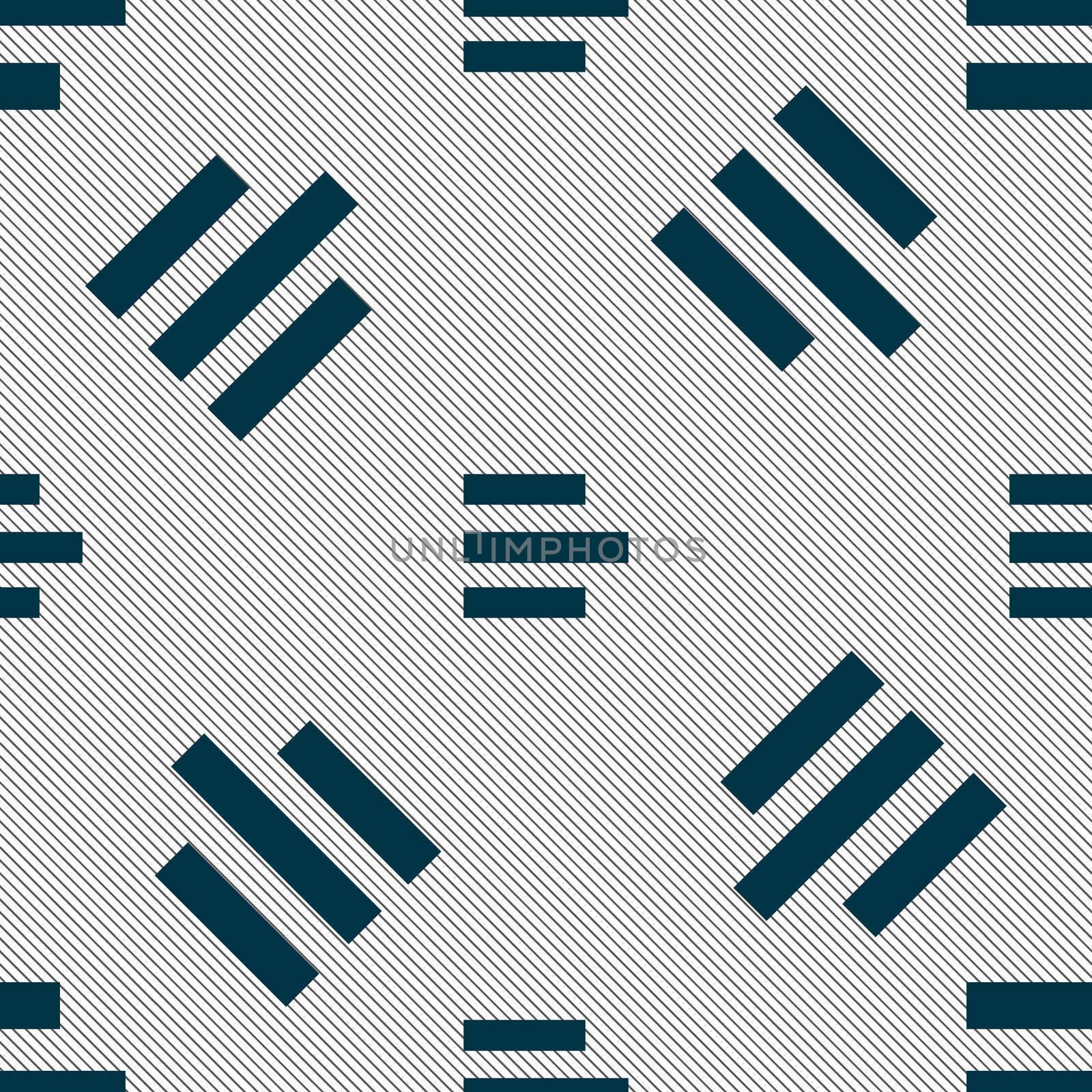Left-aligned icon sign. Seamless pattern with geometric texture. illustration