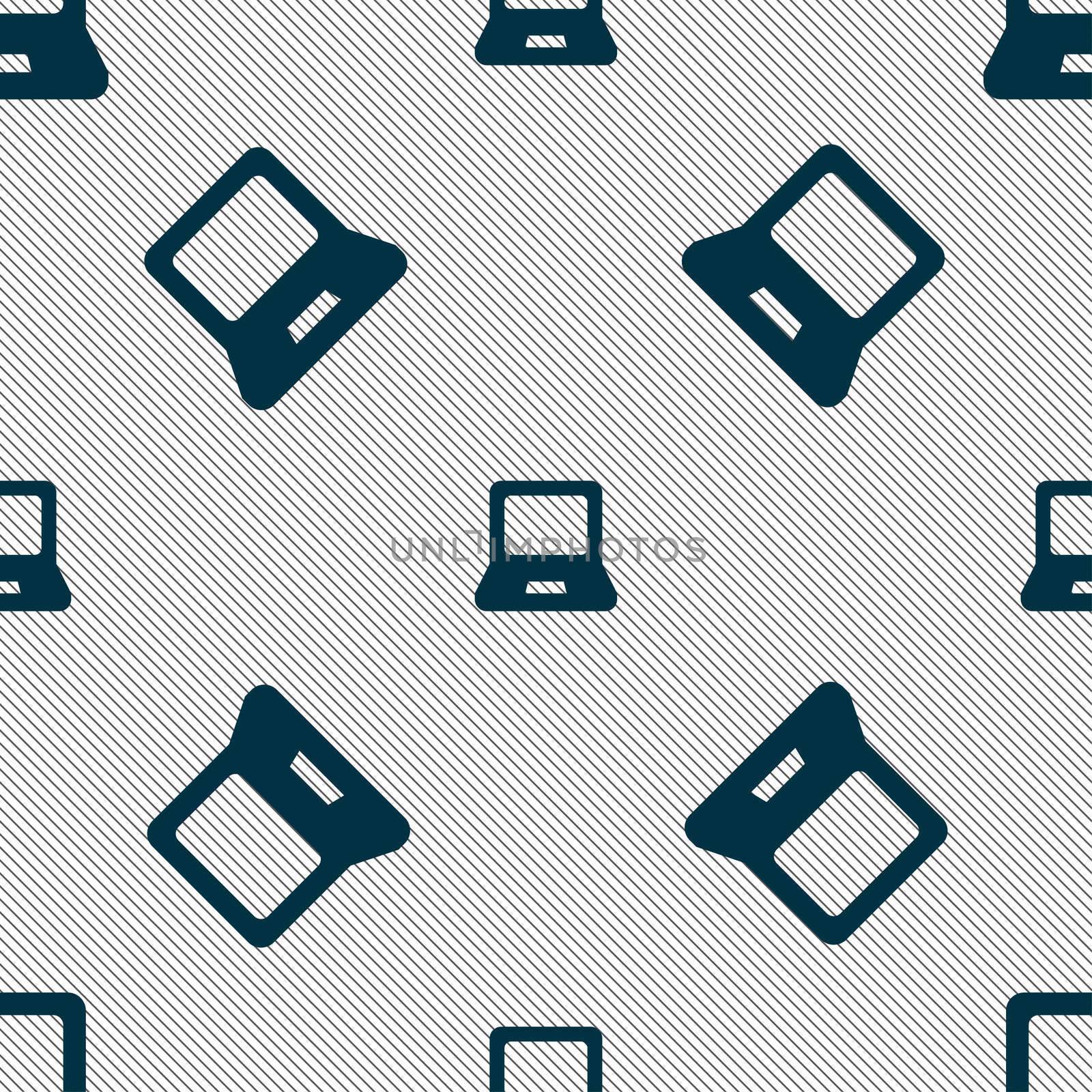 Laptop icon sign. Seamless pattern with geometric texture. illustration