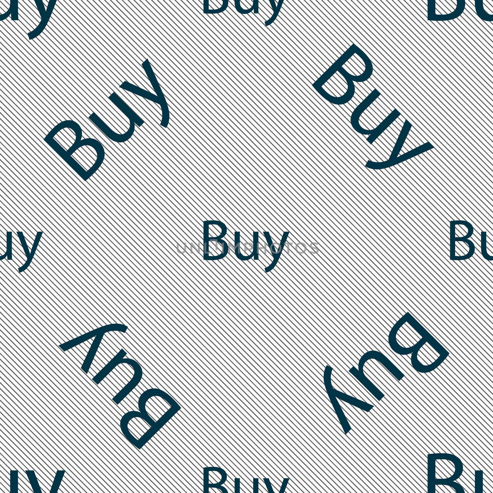 Buy sign icon. Online buying dollar usd button. Seamless pattern with geometric texture. illustration