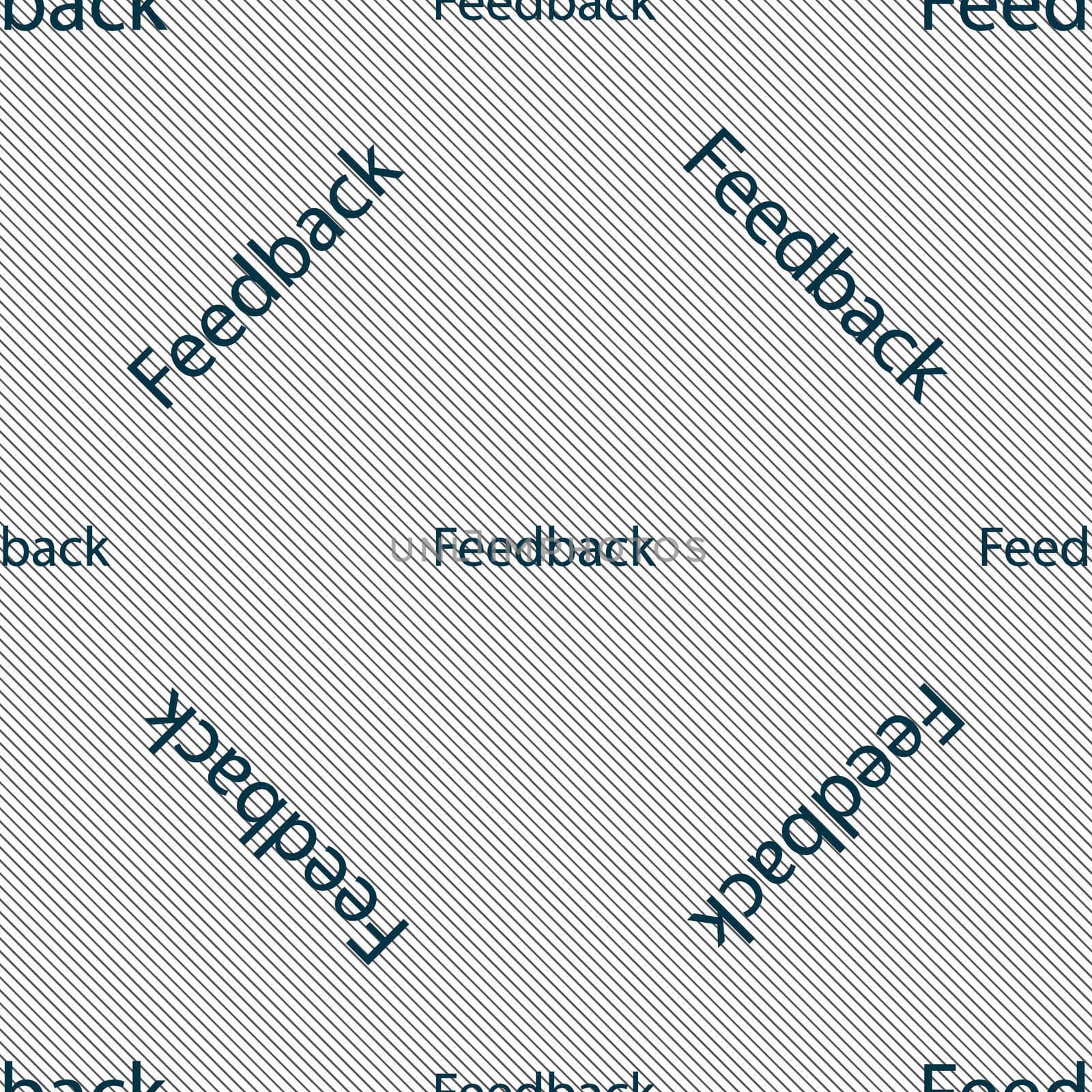 Feedback sign icon. Seamless pattern with geometric texture. illustration