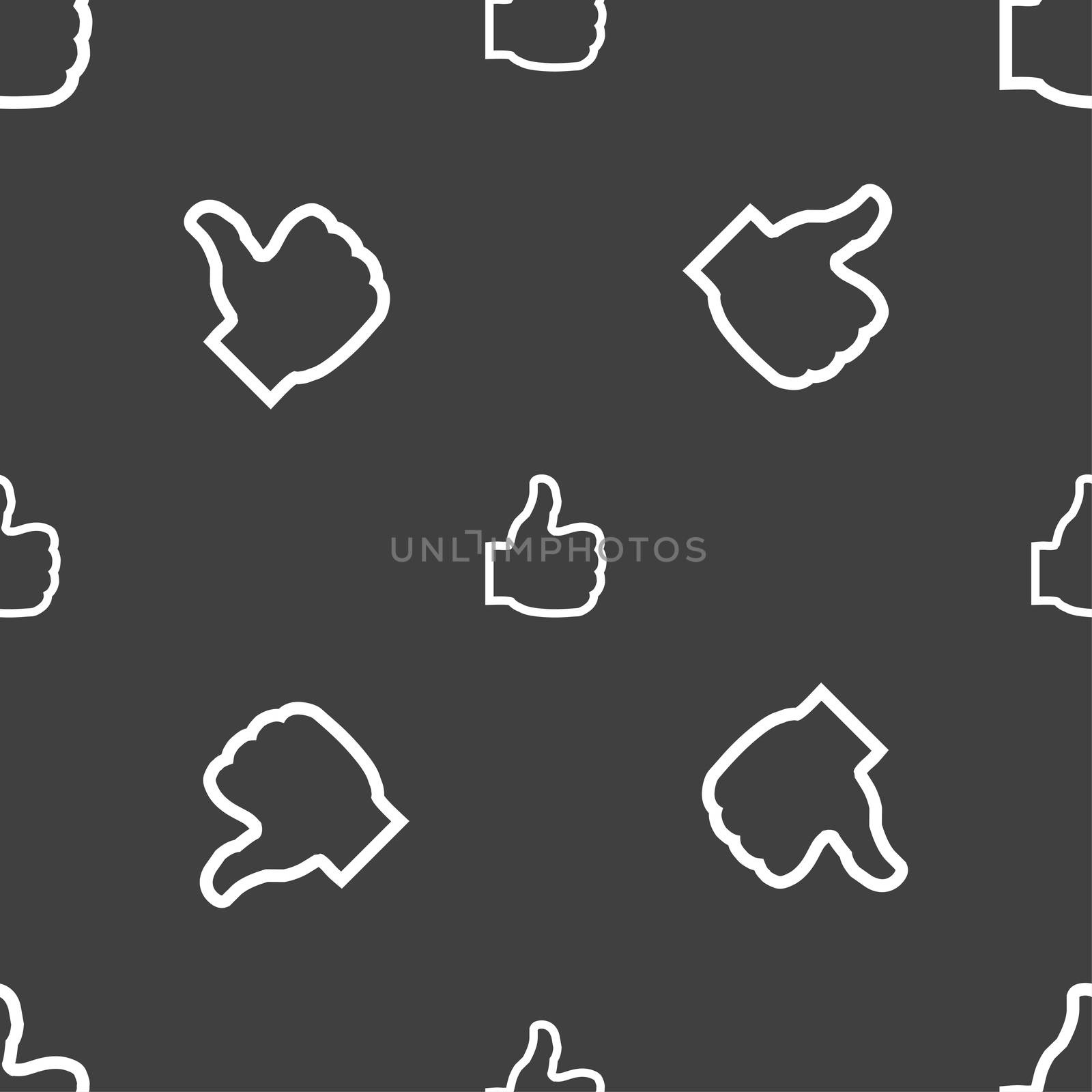 Like icon sign. Seamless pattern on a gray background. illustration