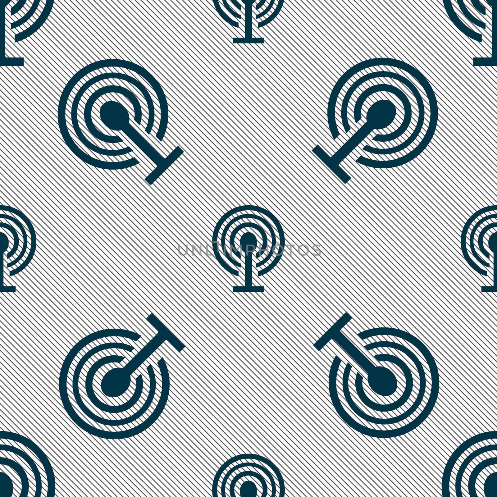 Wifi sign. Wi-fi symbol. Wireless Network icon zone. Seamless pattern with geometric texture.  by serhii_lohvyniuk