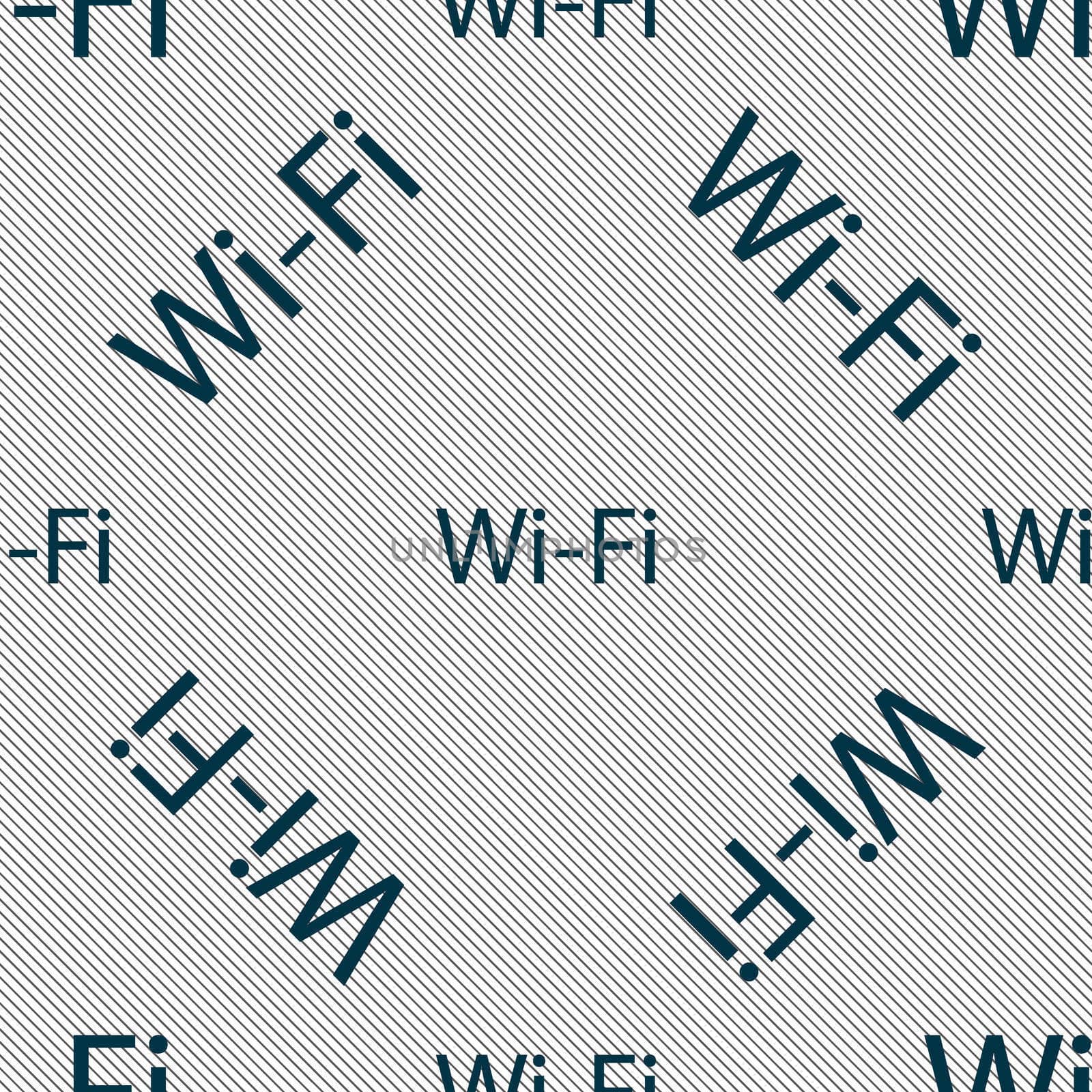 Free wifi sign. Wi-fi symbol. Wireless Network icon. Seamless pattern with geometric texture. illustration