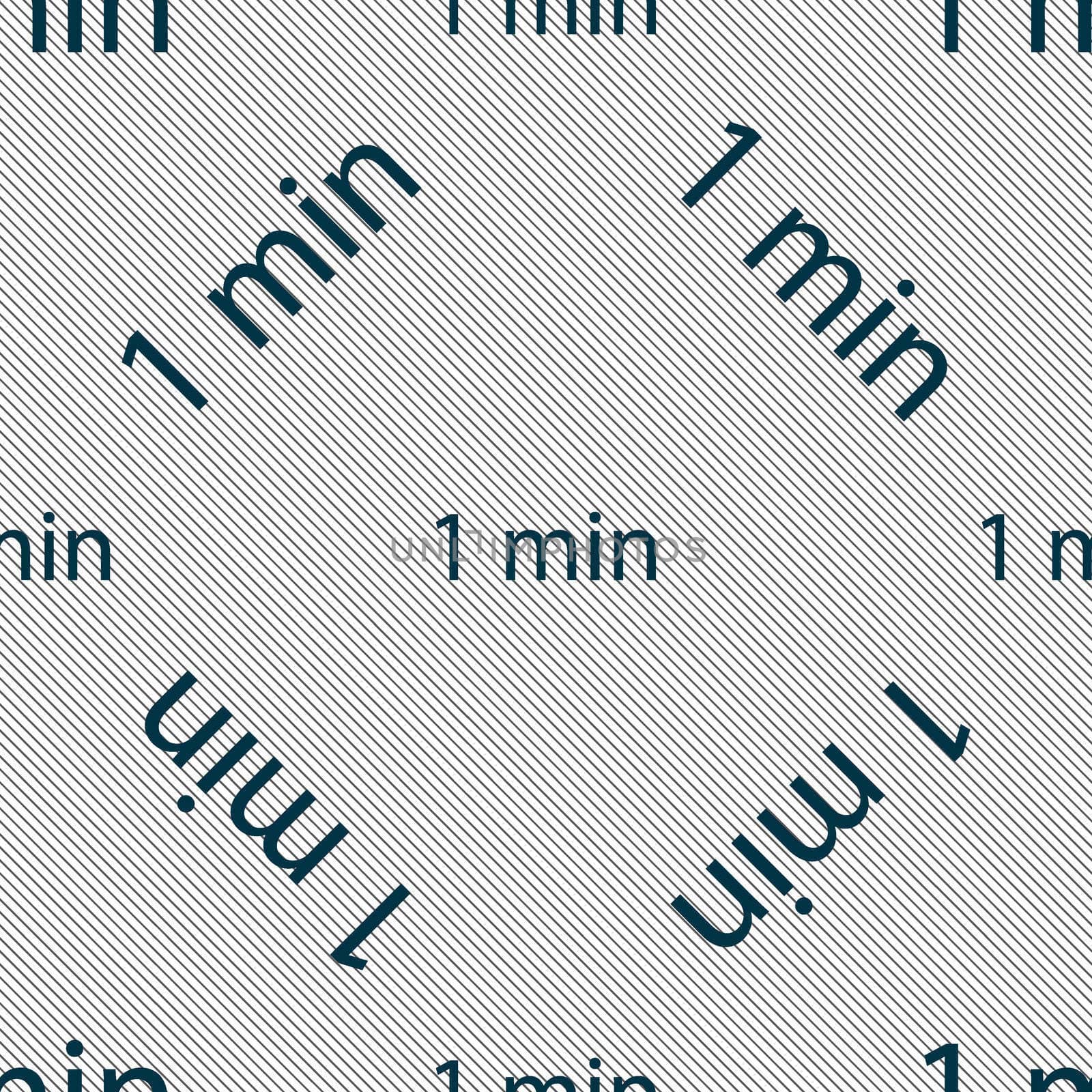 1 minutes sign icon. Seamless pattern with geometric texture. illustration