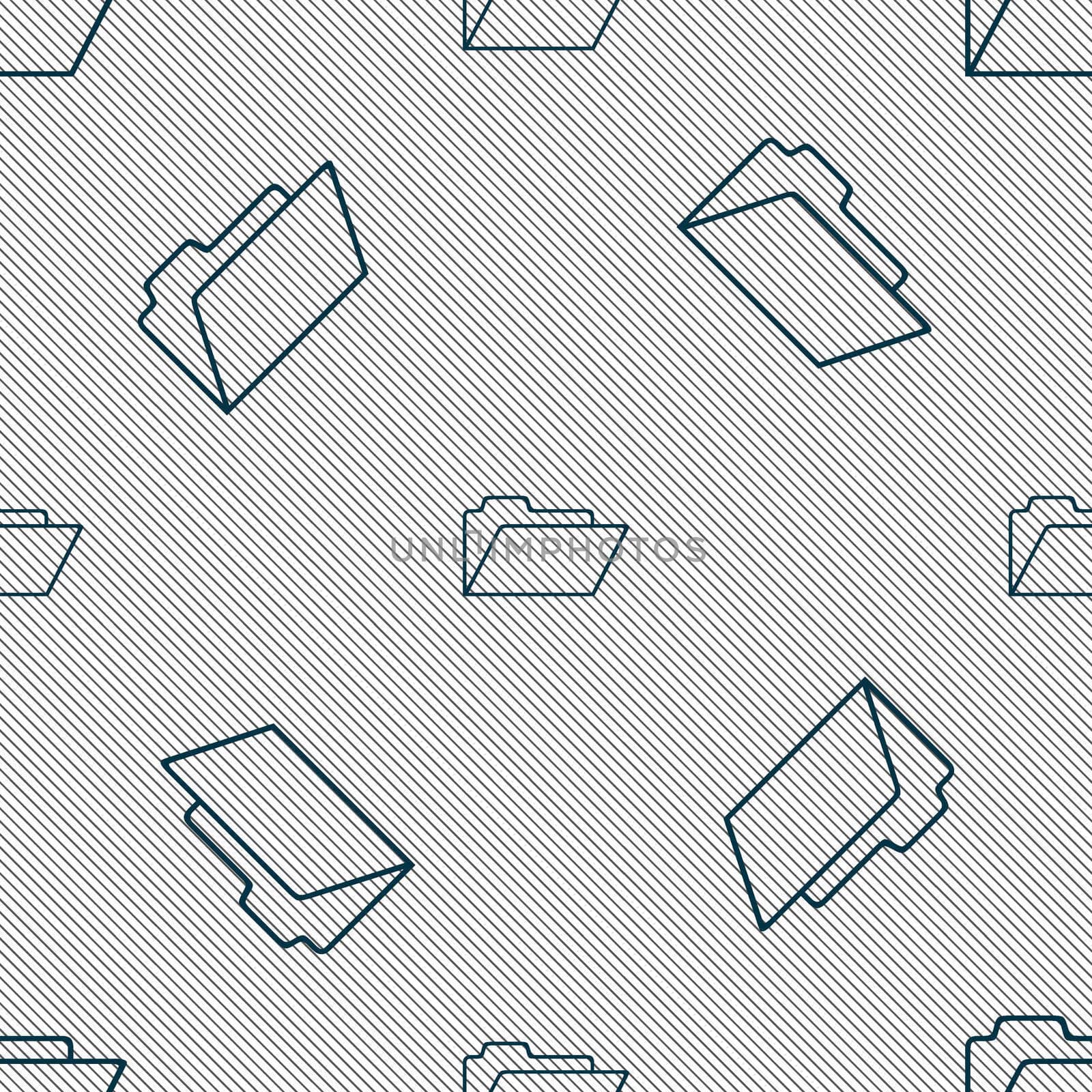 Document folder sign. Accounting binder symbol. Seamless pattern with geometric texture.  by serhii_lohvyniuk