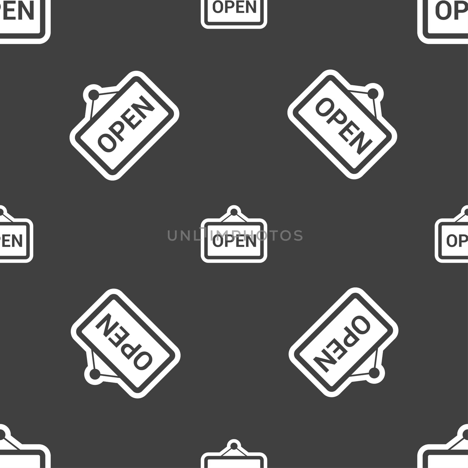 open icon sign. Seamless pattern on a gray background. illustration