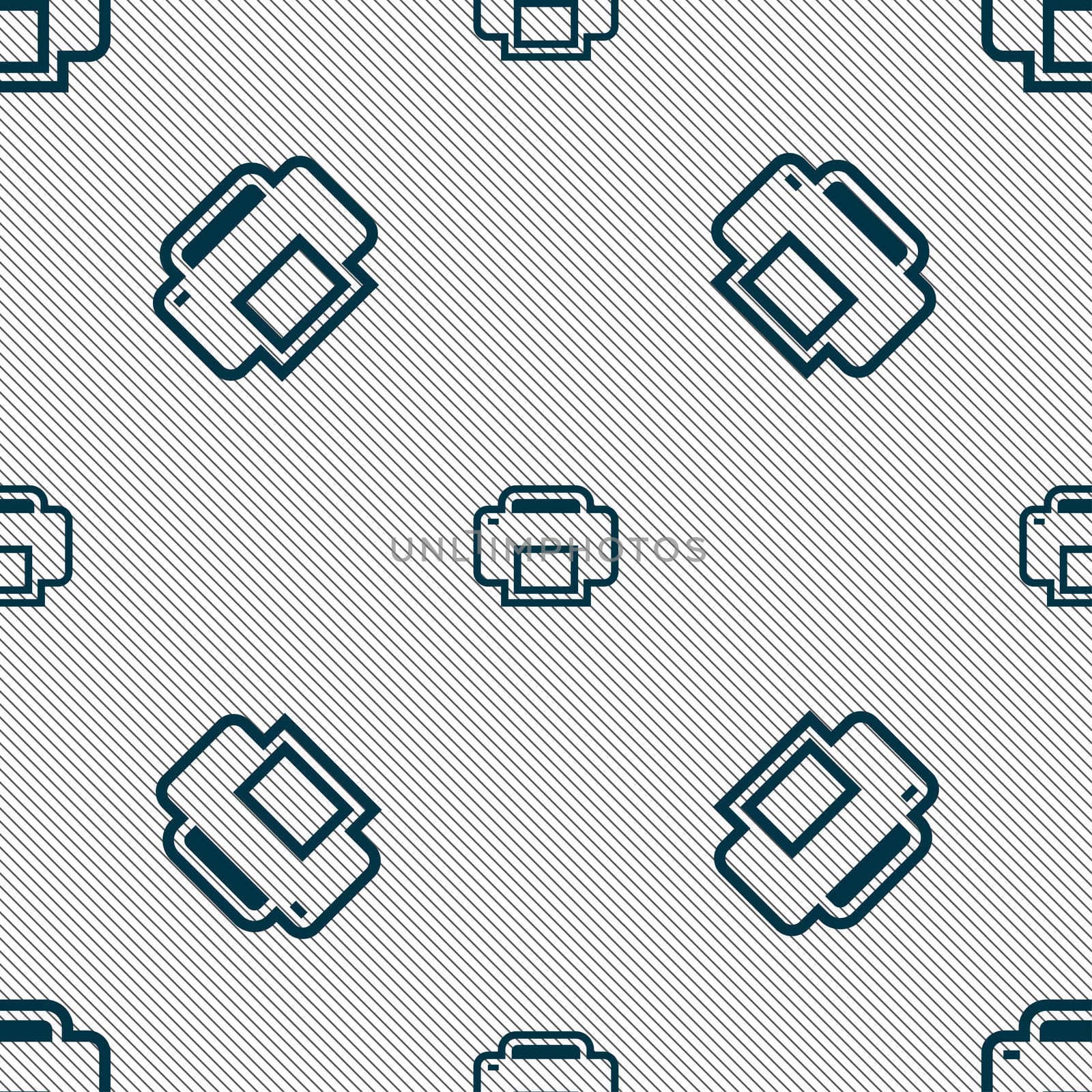 Printing icon sign. Seamless pattern with geometric texture.  by serhii_lohvyniuk