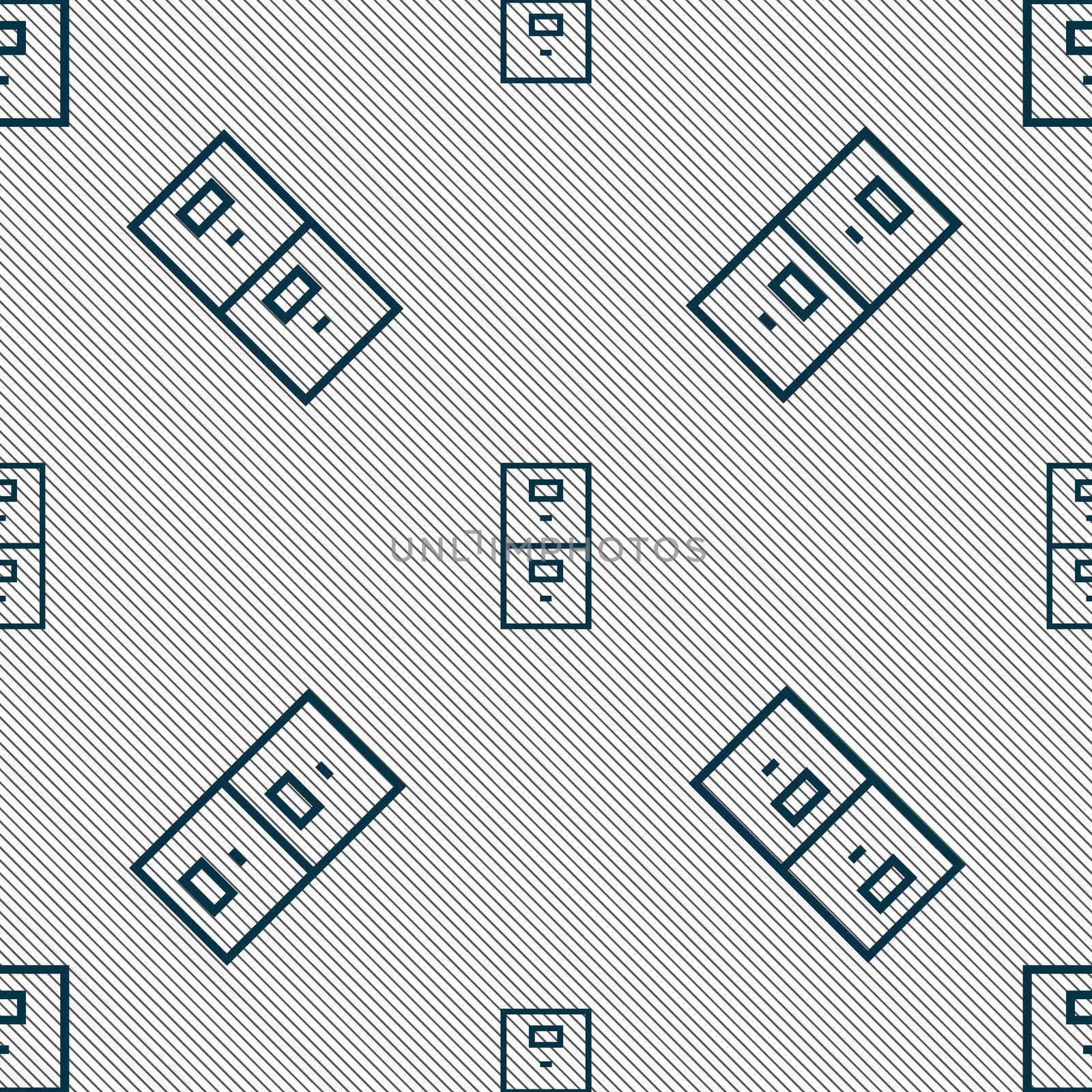 Safe sign icon. Deposit lock symbol. Seamless pattern with geometric texture. illustration