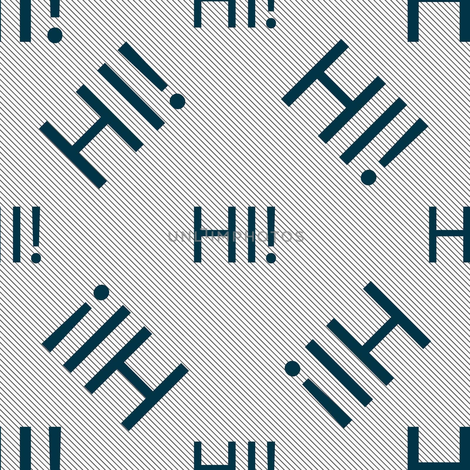 HI sign icon. India translation symbol. Seamless pattern with geometric texture. illustration