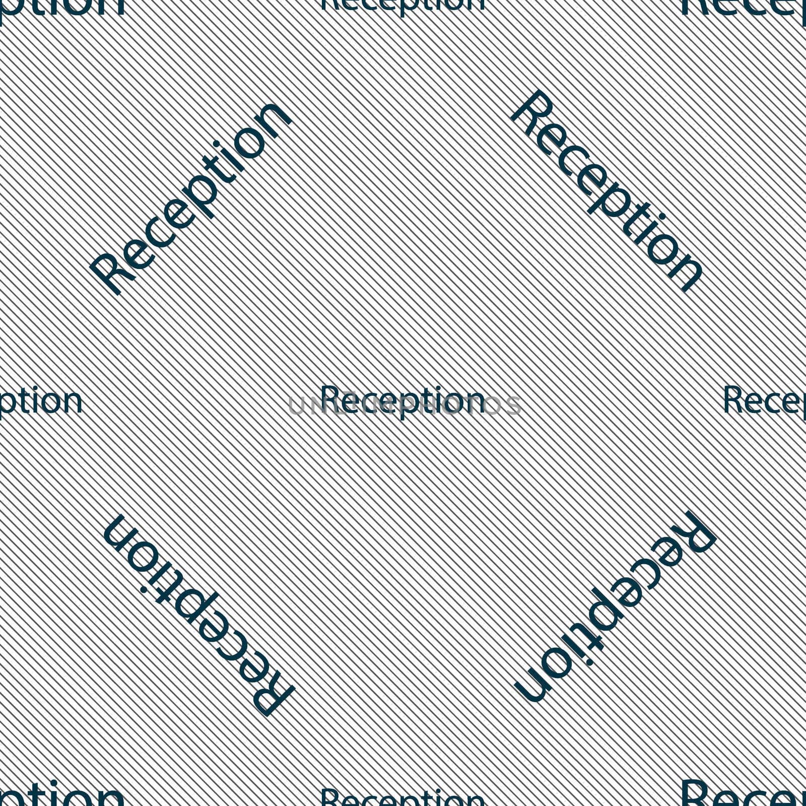 Reception sign icon. Hotel registration table symbol. Seamless pattern with geometric texture. illustration