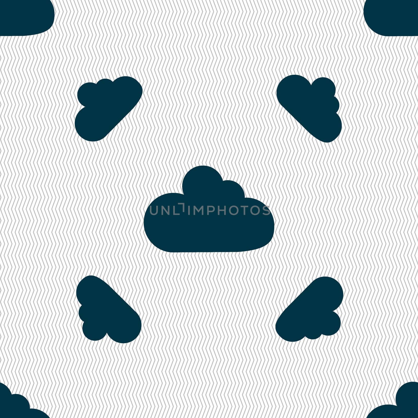Cloud sign icon. Data storage symbol. Seamless pattern with geometric texture.  by serhii_lohvyniuk