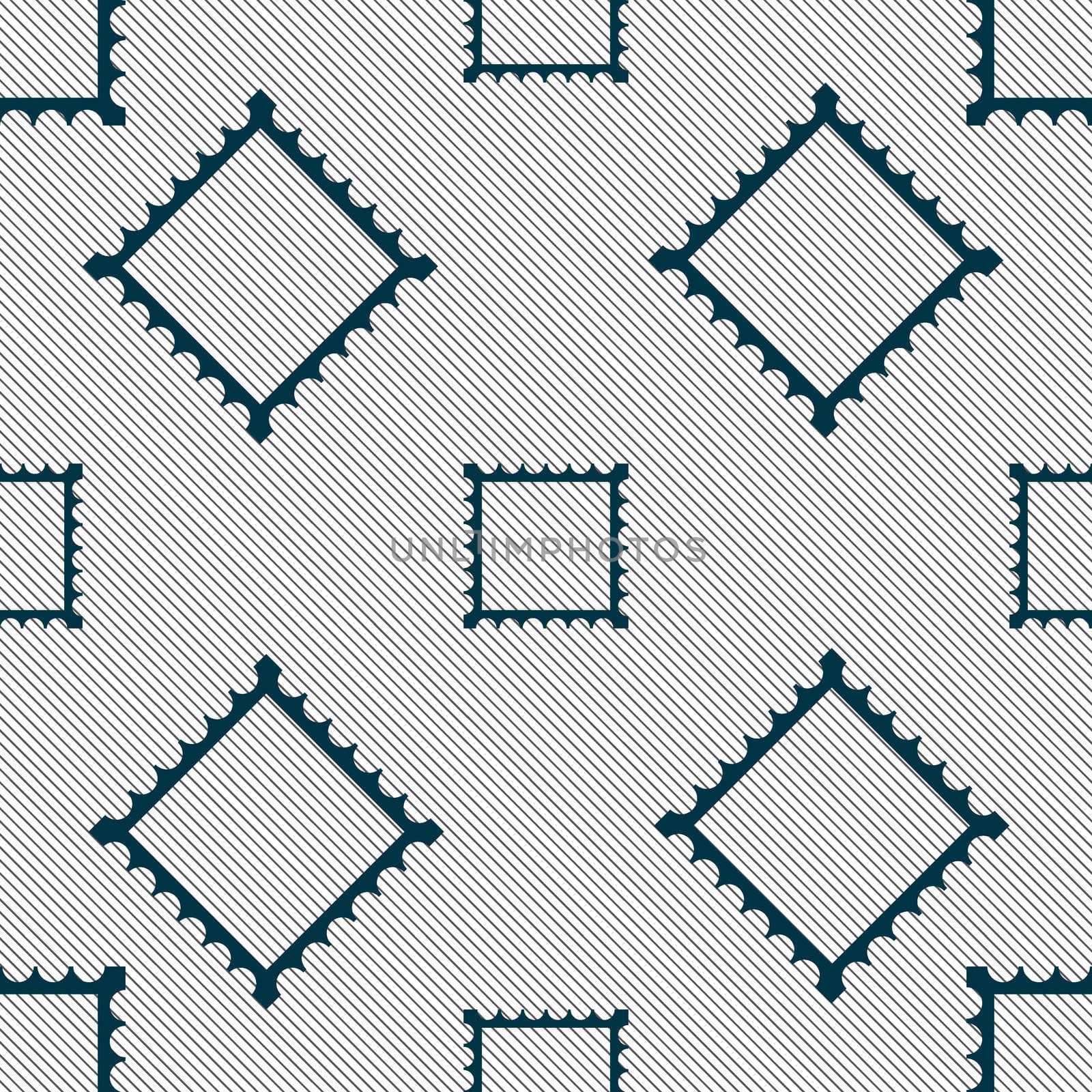 Photo frame template icon sign. Seamless pattern with geometric texture.  by serhii_lohvyniuk