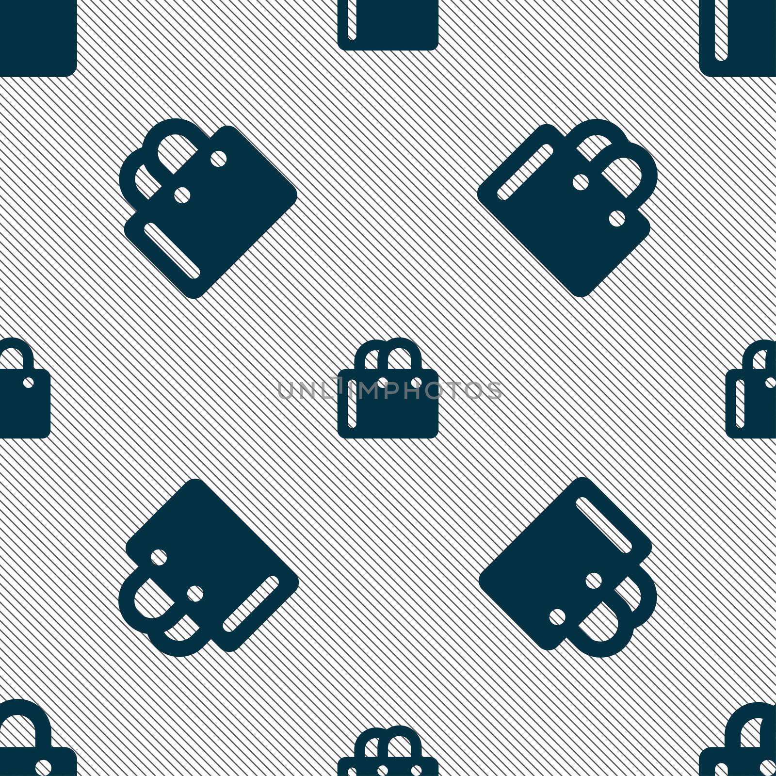 shopping bag icon sign. Seamless pattern with geometric texture.  by serhii_lohvyniuk