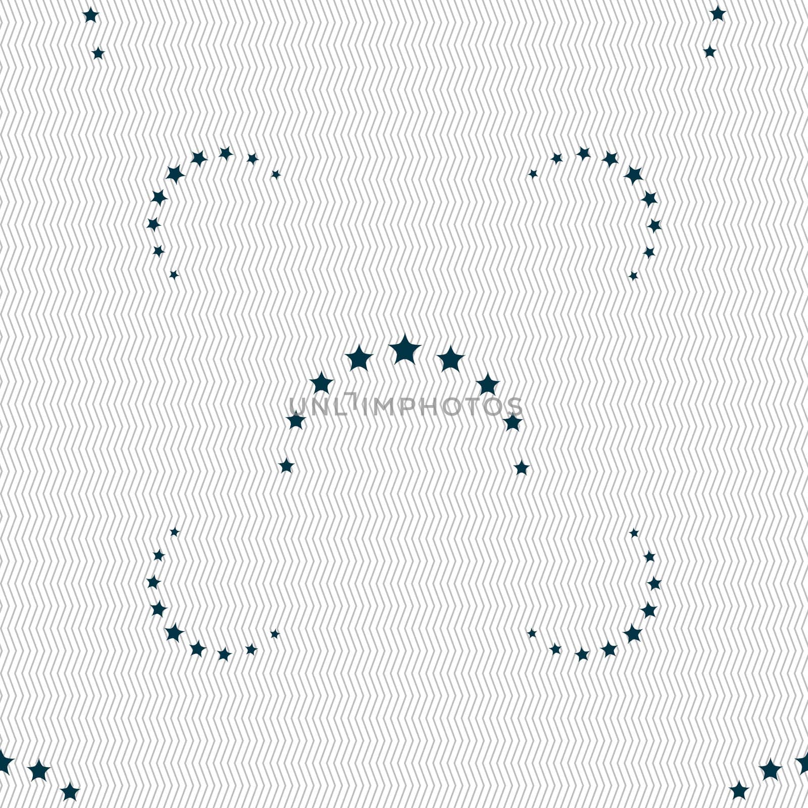 Star sign icon. Favorite button. Navigation symbol. Seamless pattern with geometric texture.  by serhii_lohvyniuk
