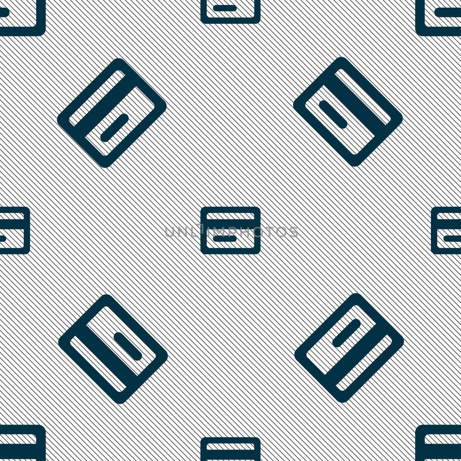 credit card icon sign. Seamless pattern with geometric texture. illustration