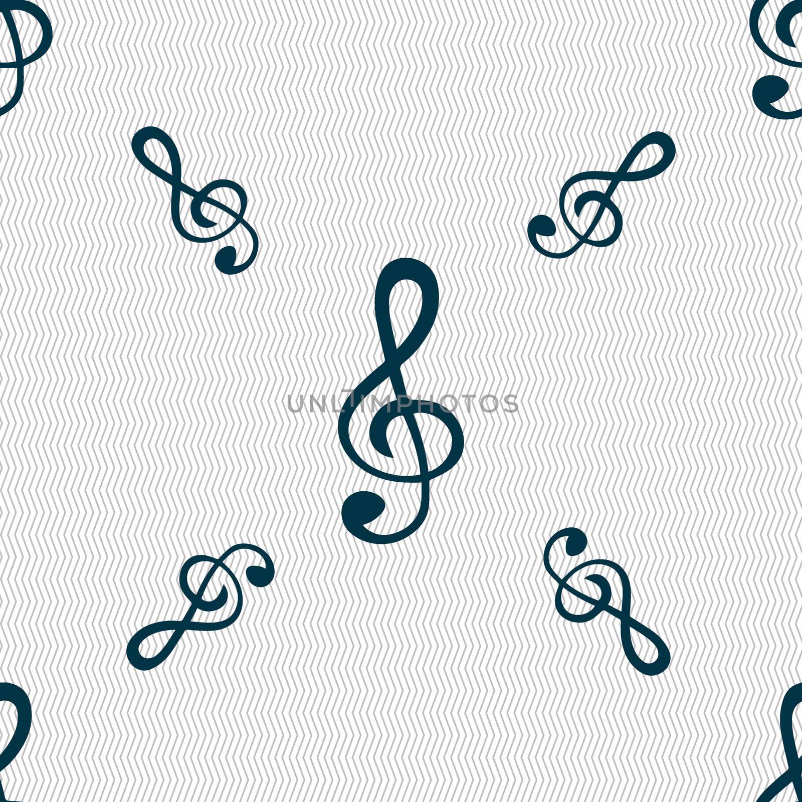 treble clef icon. Seamless pattern with geometric texture.  by serhii_lohvyniuk