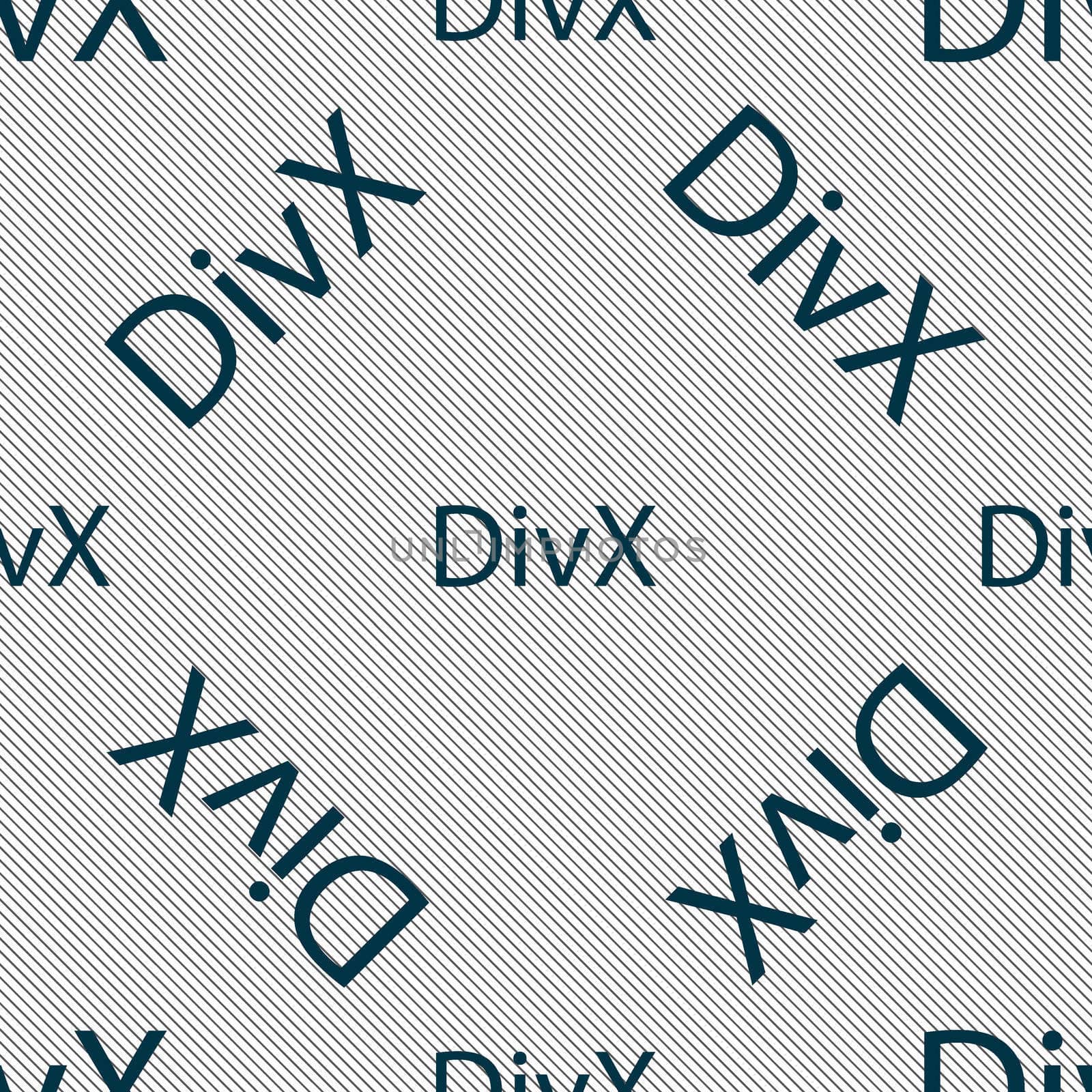 DivX video format sign icon. symbol. Seamless pattern with geometric texture.  by serhii_lohvyniuk