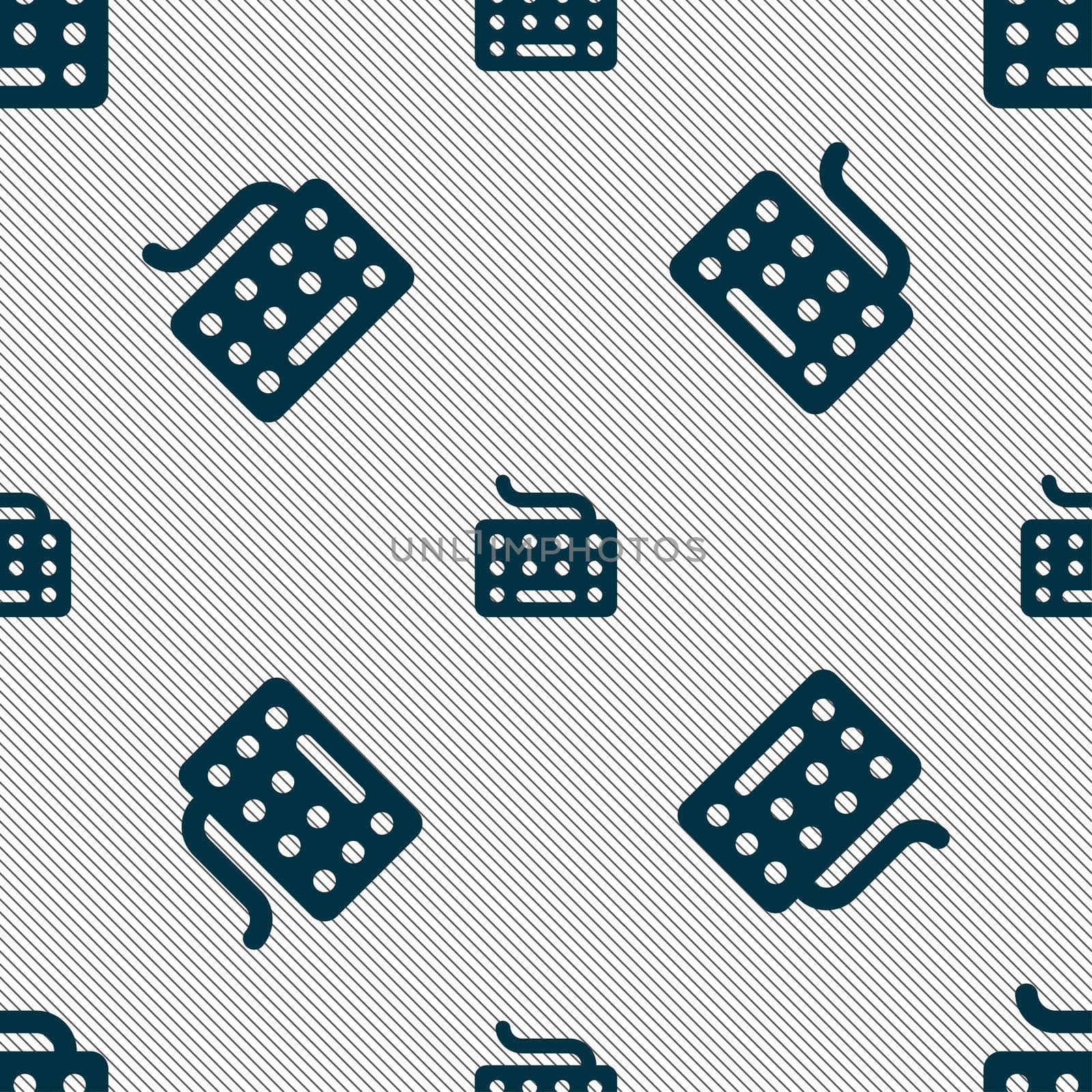 keyboard icon sign. Seamless pattern with geometric texture.  by serhii_lohvyniuk