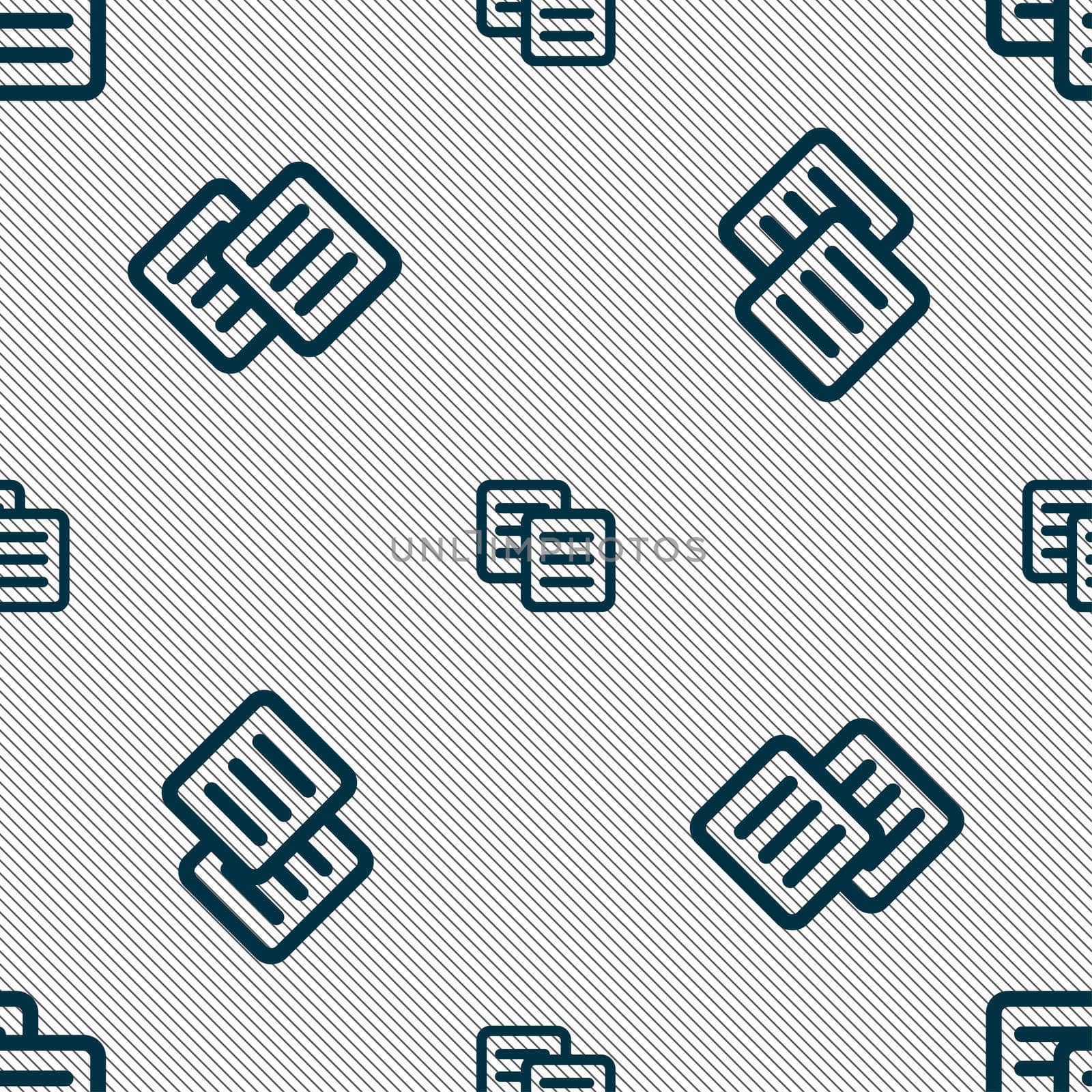 copy icon sign. Seamless pattern with geometric texture. illustration