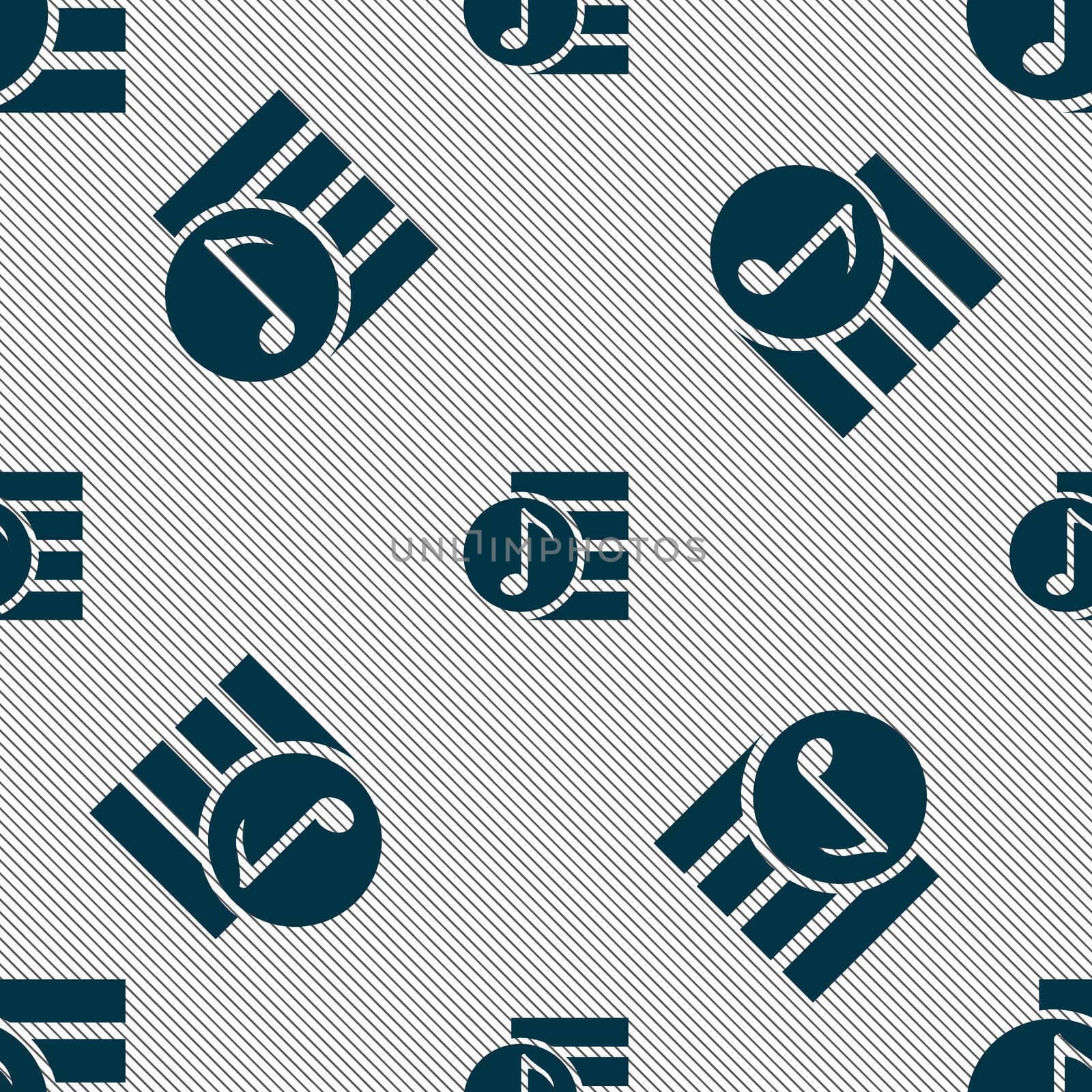 Audio, MP3 file icon sign. Seamless pattern with geometric texture.  by serhii_lohvyniuk