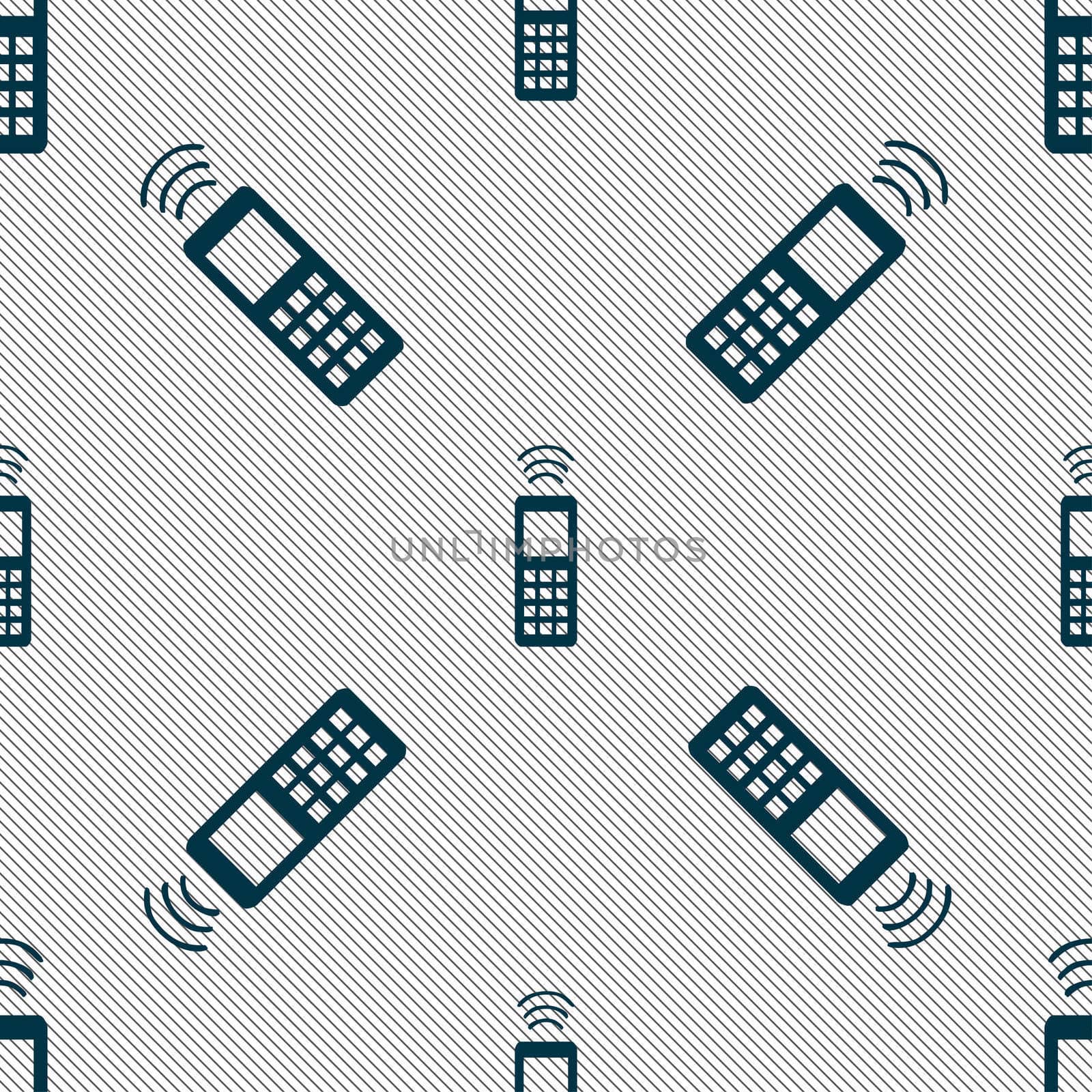 the remote control icon sign. Seamless pattern with geometric texture.  by serhii_lohvyniuk