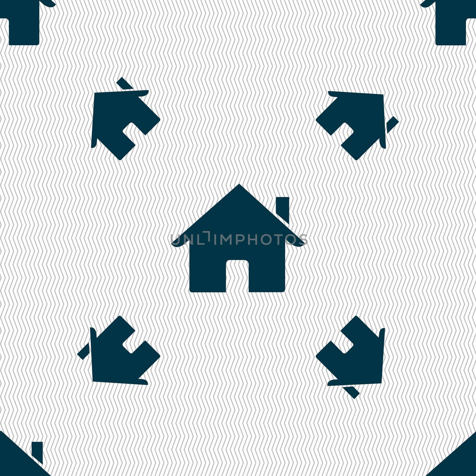Home sign icon. Main page button. Navigation symbol. Seamless pattern with geometric texture.  by serhii_lohvyniuk