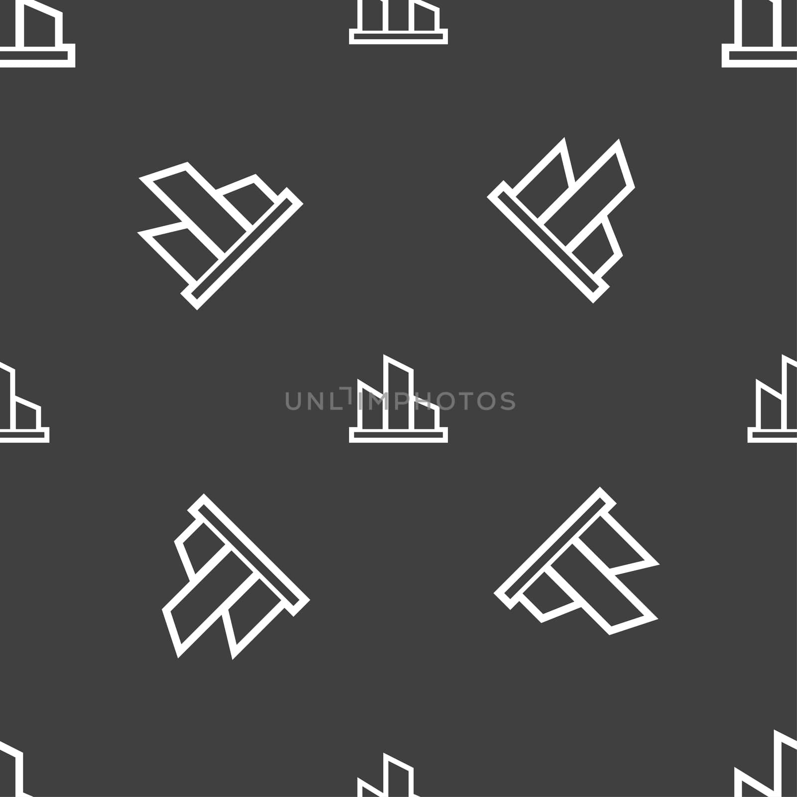 Diagram icon sign. Seamless pattern on a gray background. illustration