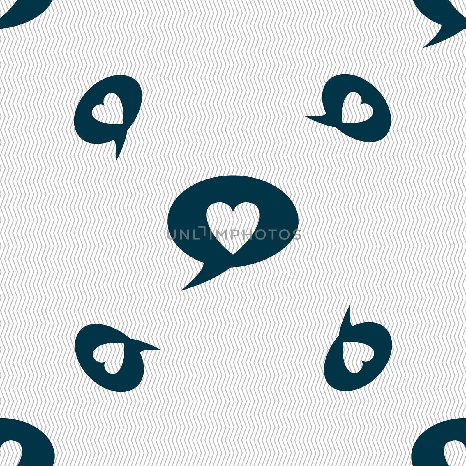 Heart sign icon. Love symbol. Seamless pattern with geometric texture. illustration