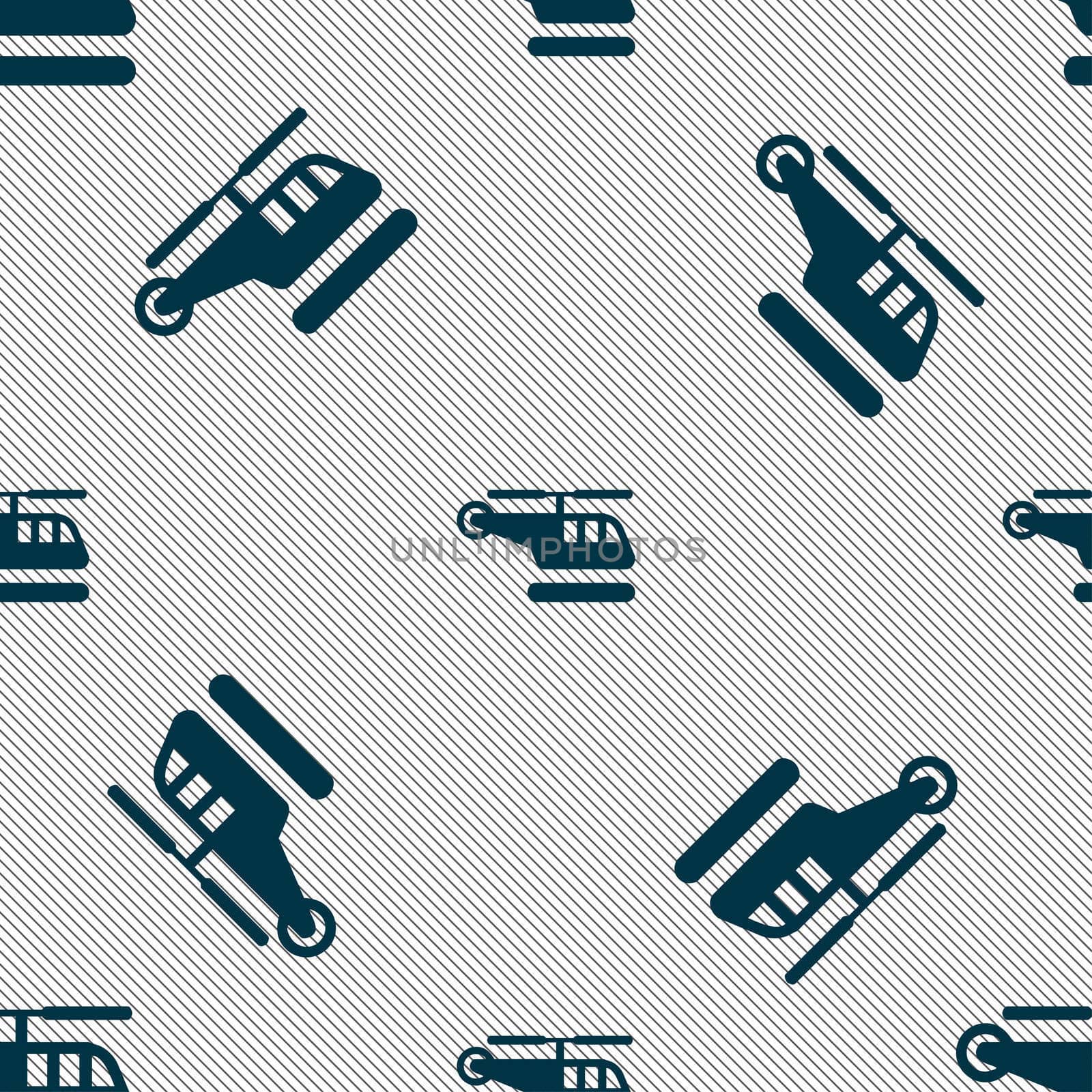 helicopter icon sign. Seamless pattern with geometric texture.  by serhii_lohvyniuk