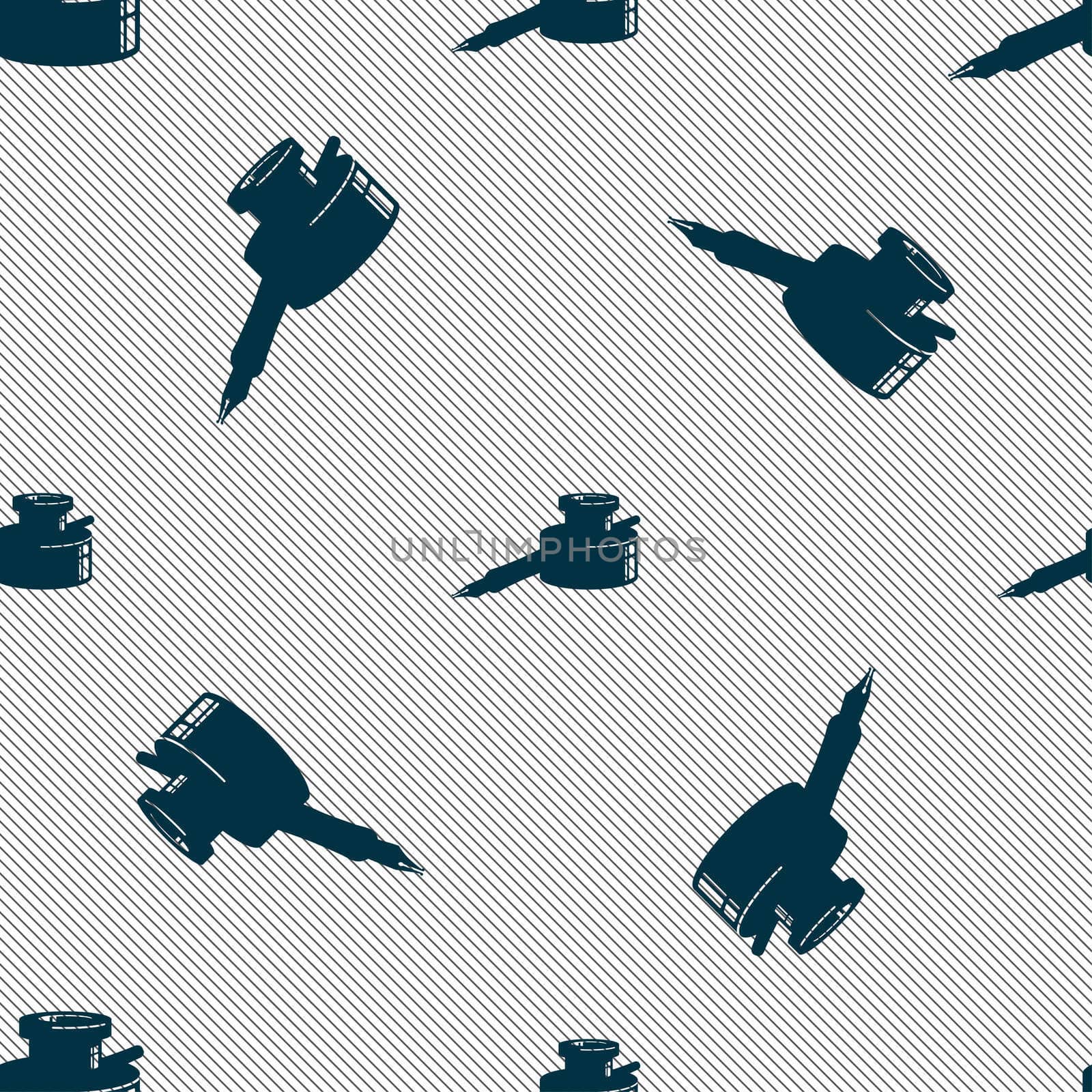 pen and ink icon sign. Seamless pattern with geometric texture.  by serhii_lohvyniuk