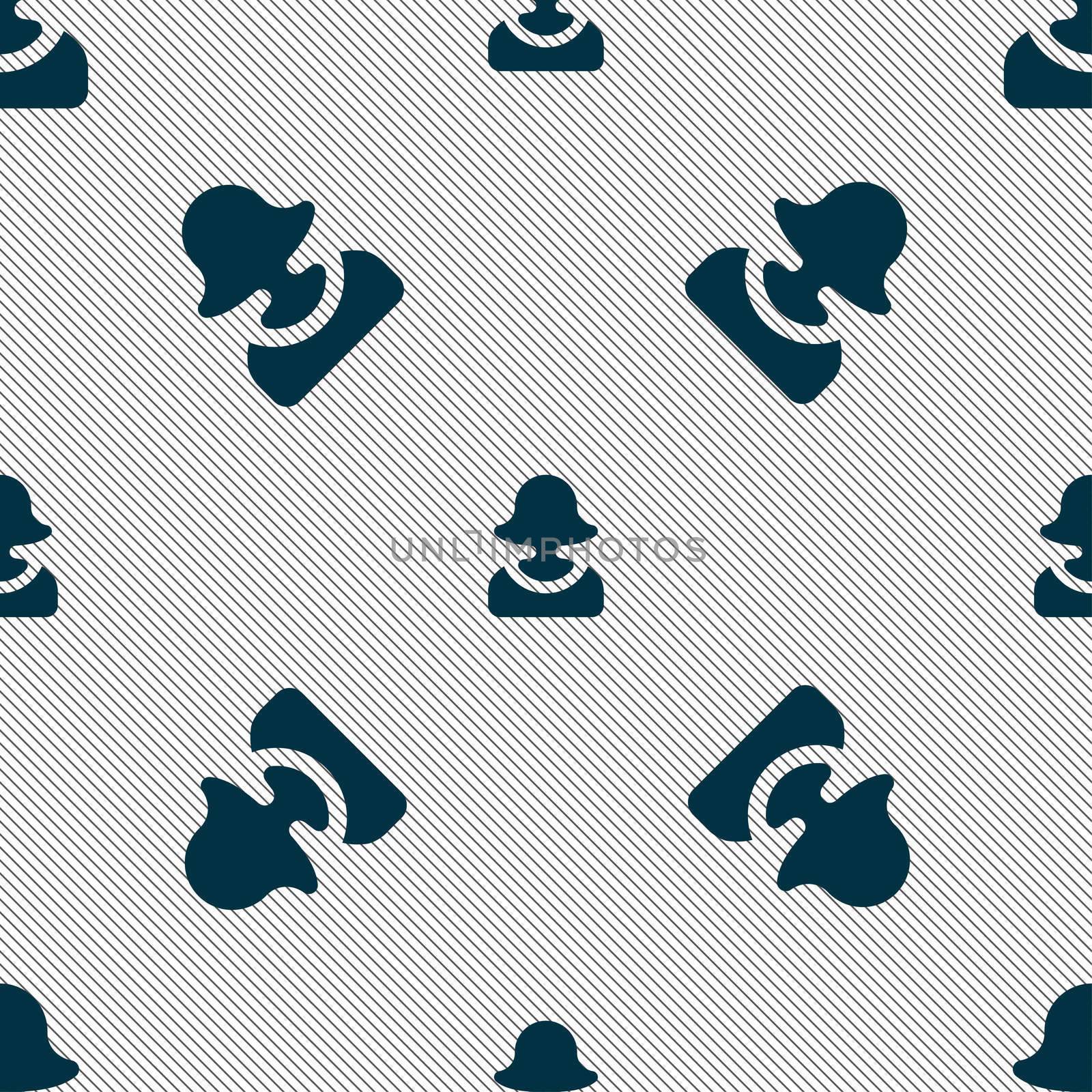 female silhouette icon sign. Seamless pattern with geometric texture.  by serhii_lohvyniuk