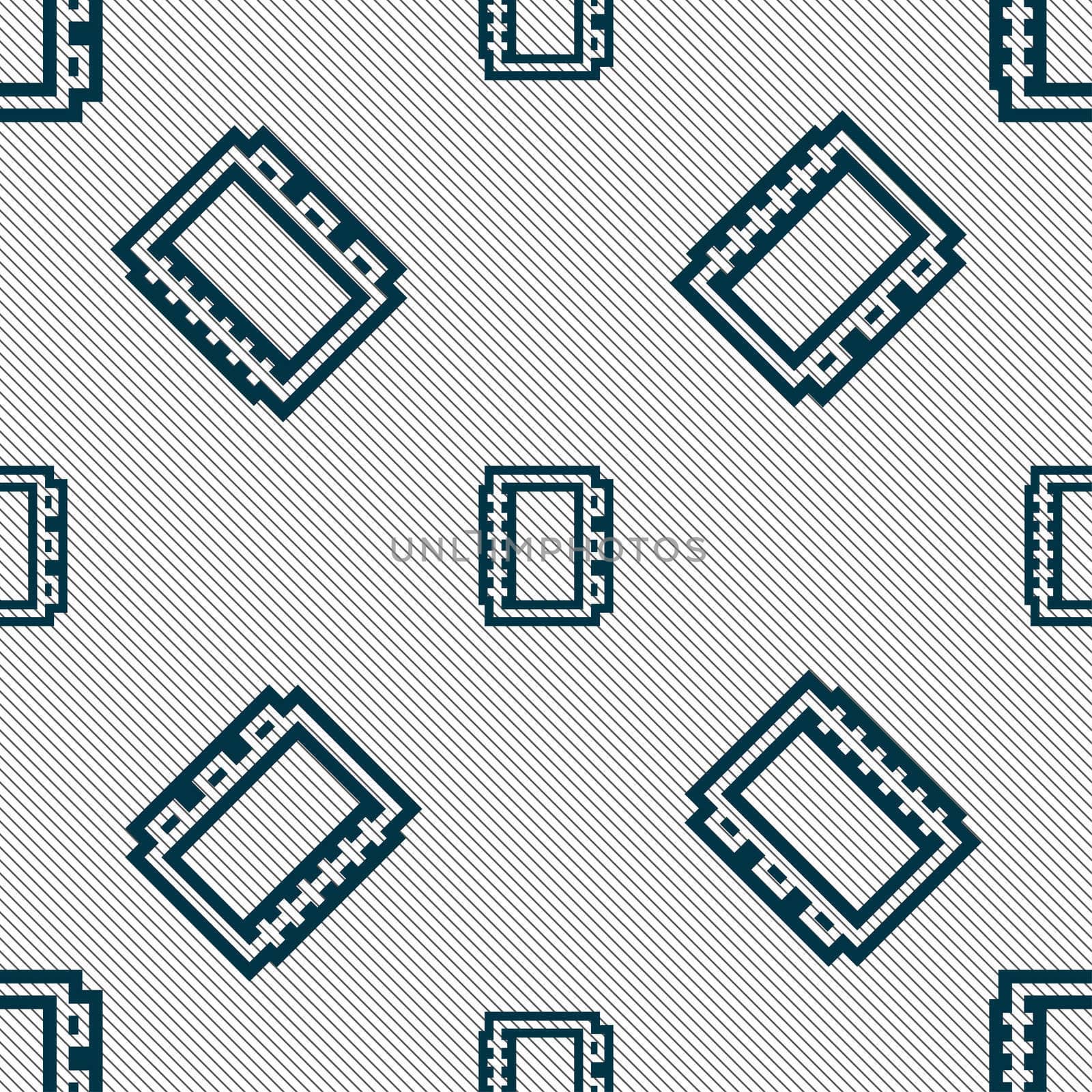 Book icon sign. Seamless pattern with geometric texture. illustration