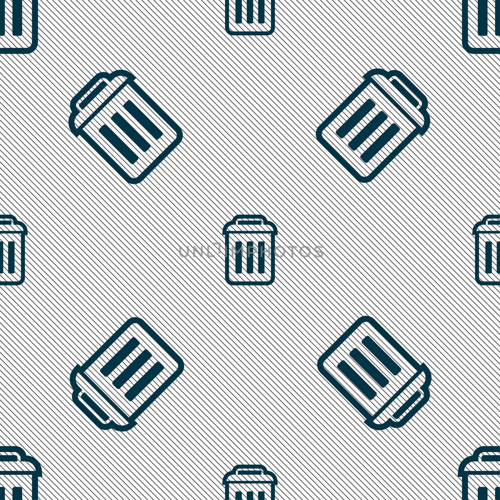 the trash icon sign. Seamless pattern with geometric texture.  by serhii_lohvyniuk