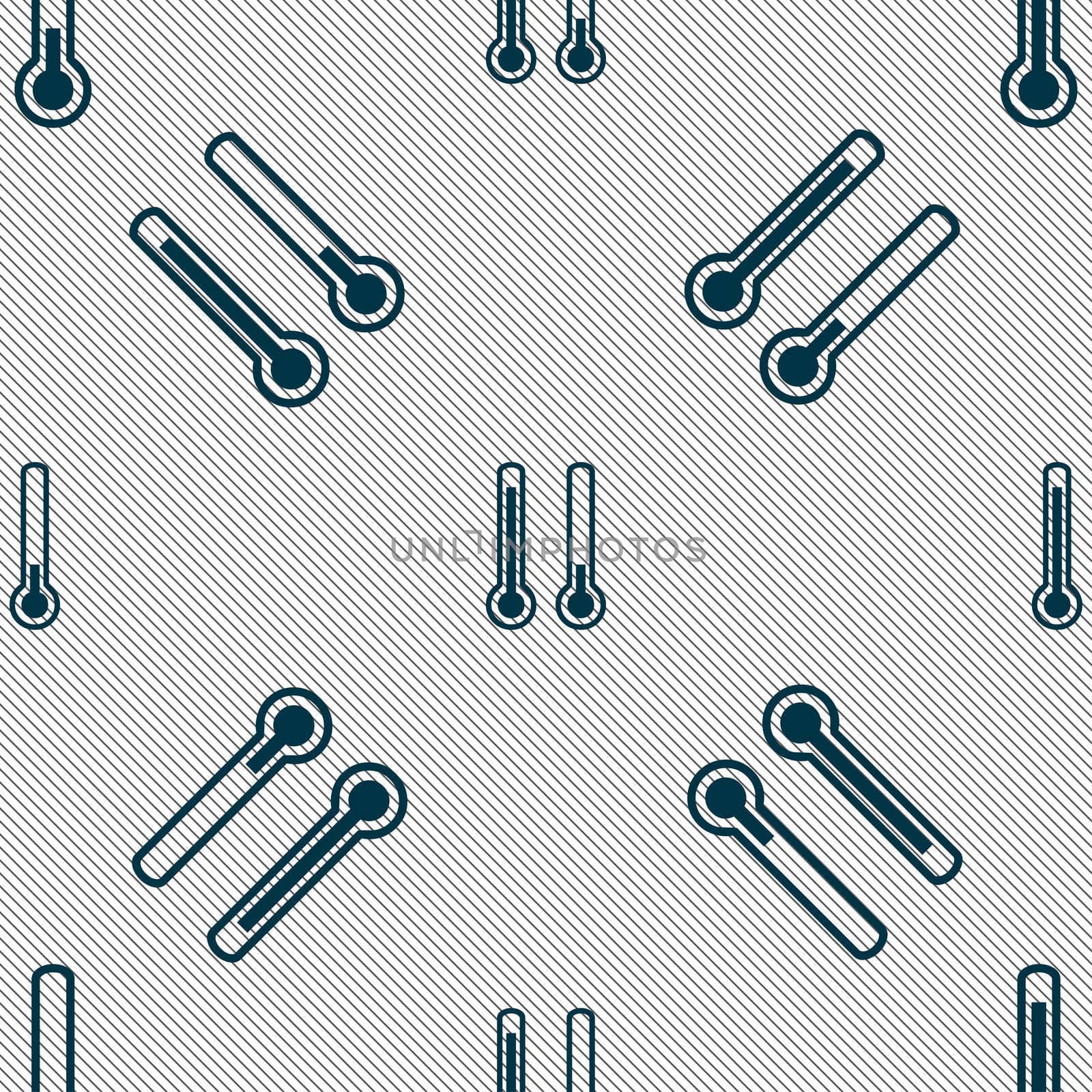 thermometer temperature icon sign. Seamless pattern with geometric texture.  by serhii_lohvyniuk