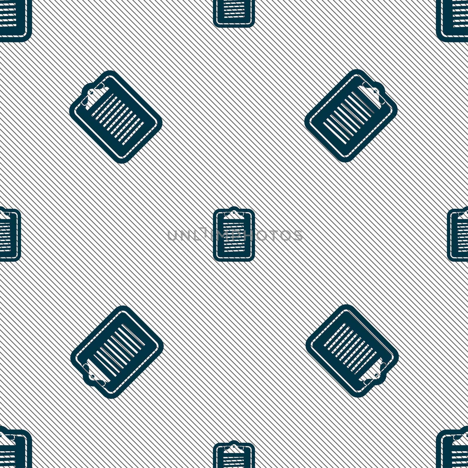 Text file icon sign. Seamless pattern with geometric texture. illustration