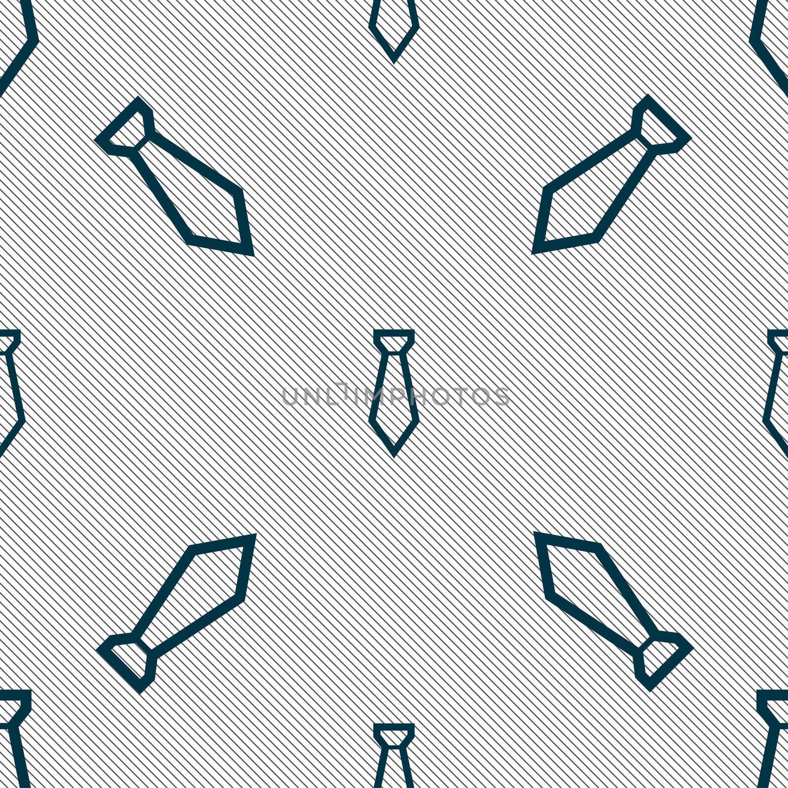 Tie icon sign. Seamless pattern with geometric texture.  by serhii_lohvyniuk