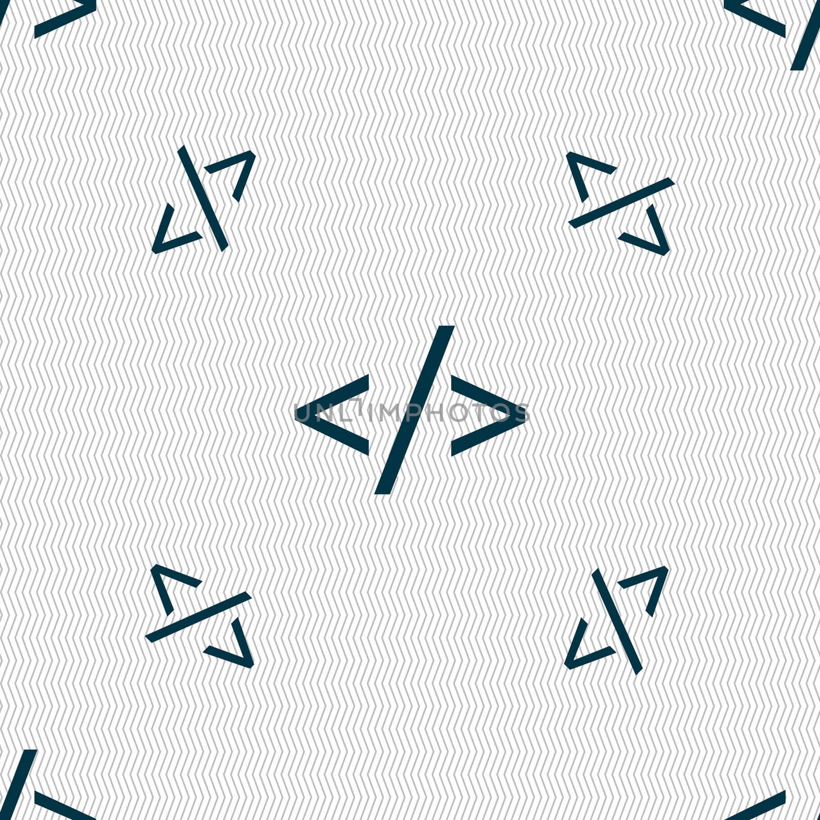 Code sign icon. Programming language symbol. Seamless pattern with geometric texture.  by serhii_lohvyniuk