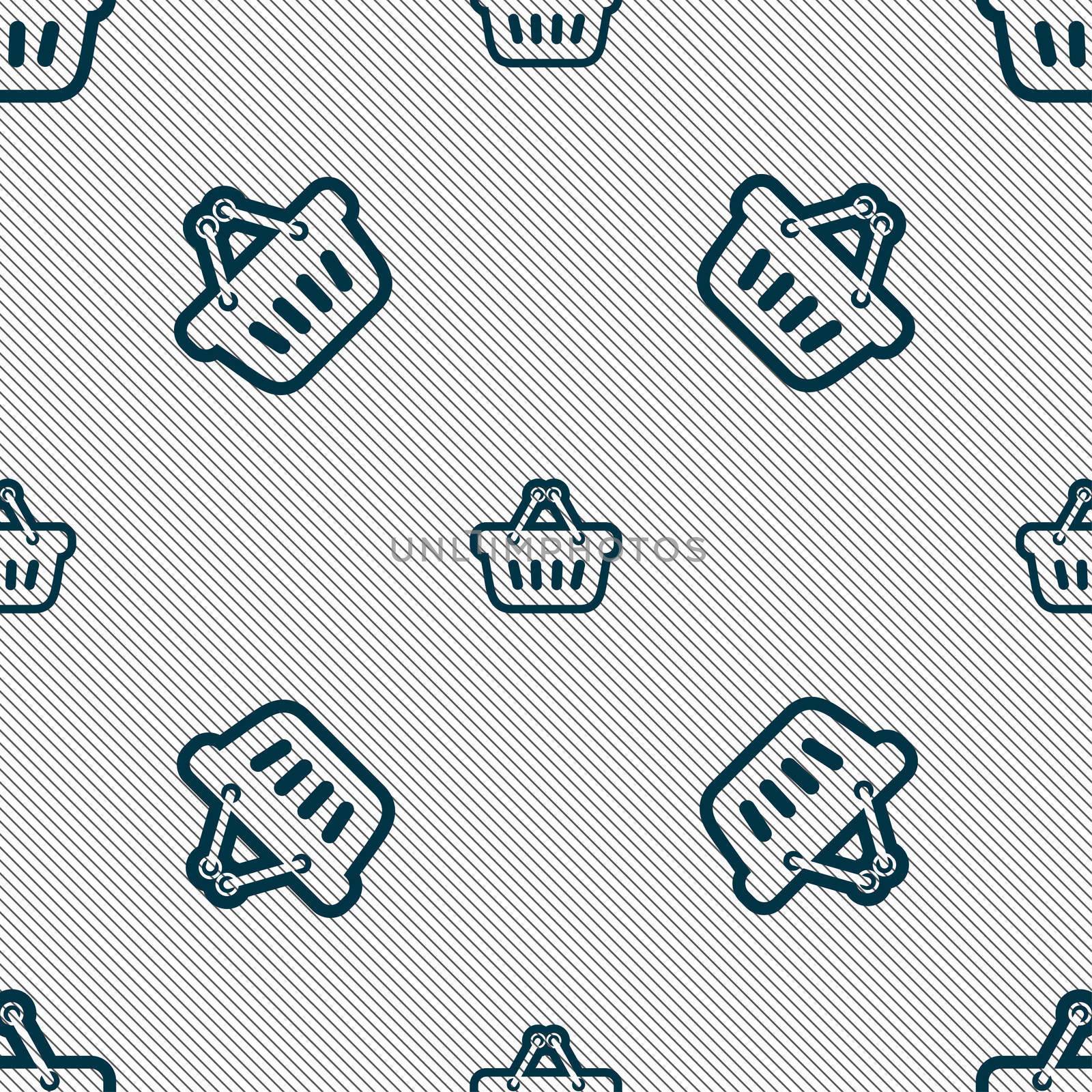 shopping cart icon sign. Seamless pattern with geometric texture.  by serhii_lohvyniuk