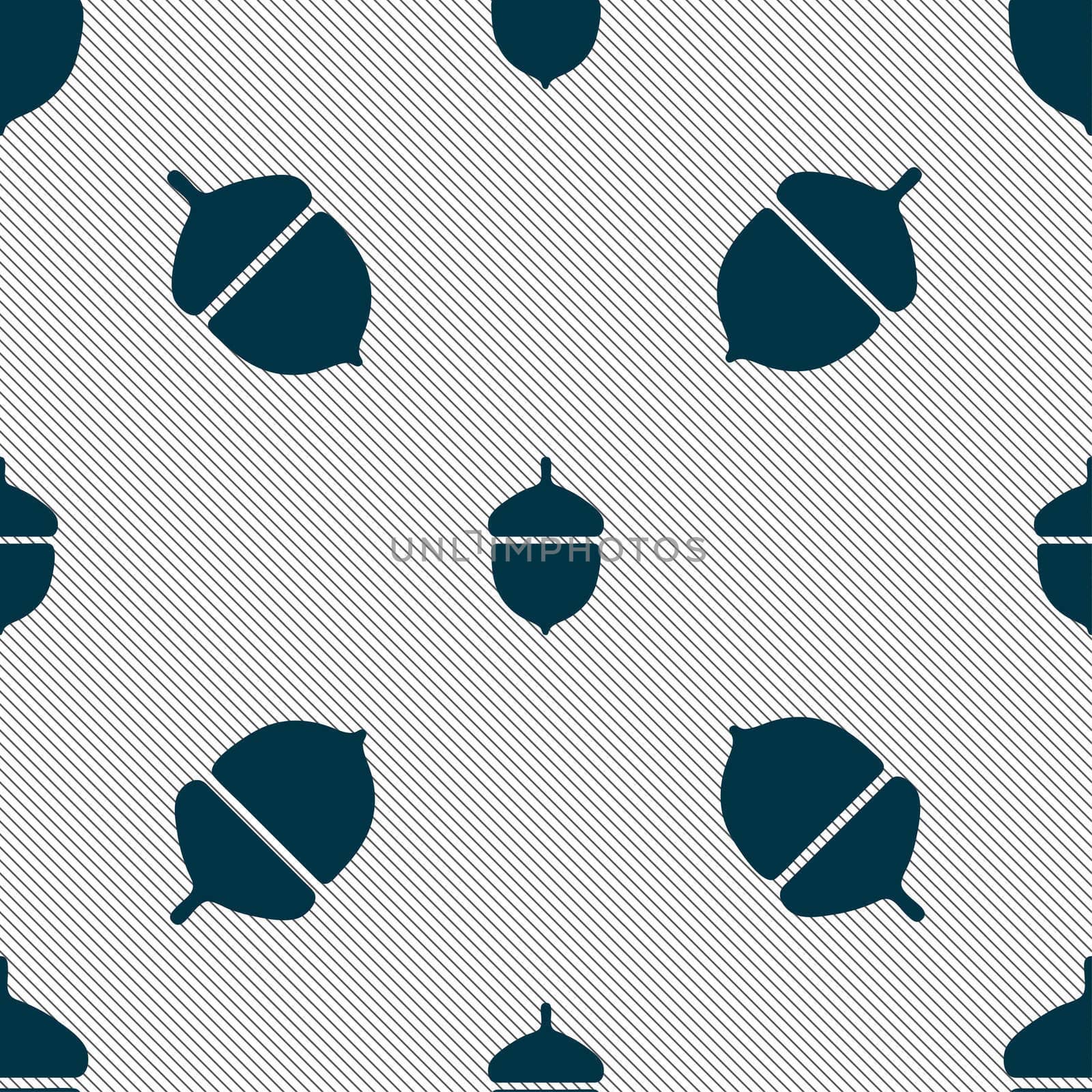 Acorn icon sign. Seamless pattern with geometric texture.  by serhii_lohvyniuk