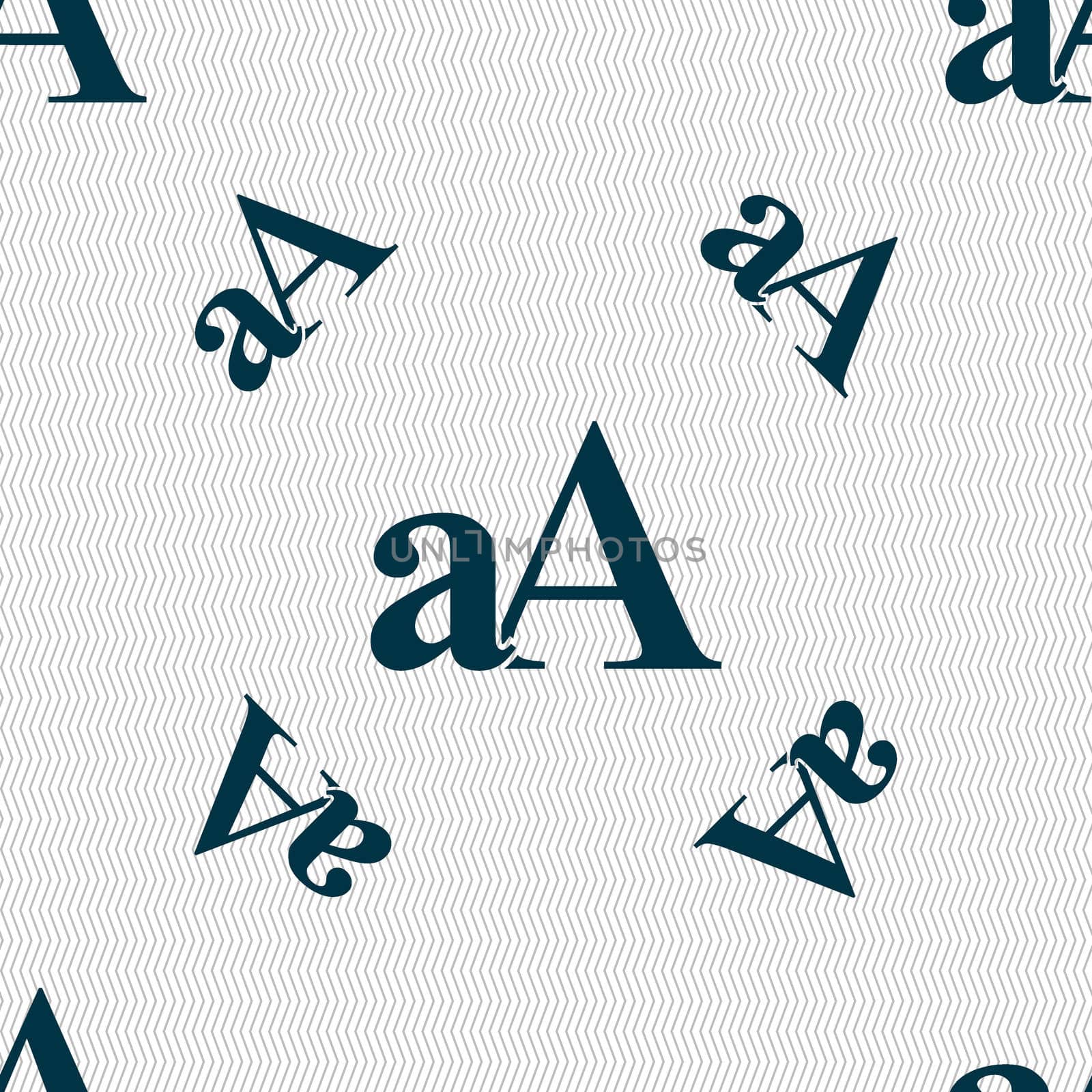 Enlarge font, aA icon sign. Seamless pattern with geometric texture.  by serhii_lohvyniuk