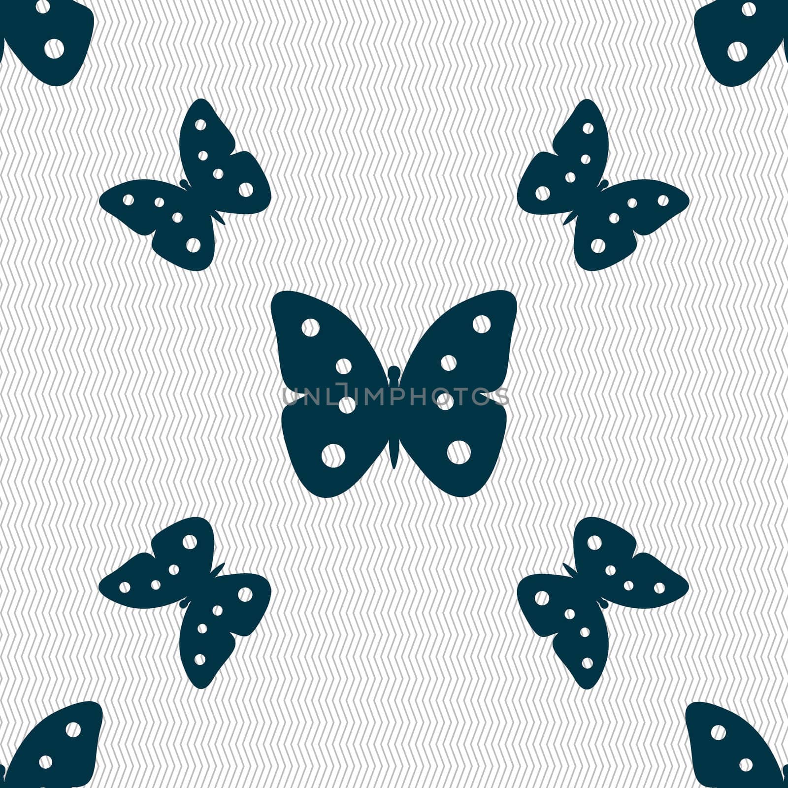 Butterfly sign icon. insect symbol. Seamless pattern with geometric texture.  by serhii_lohvyniuk