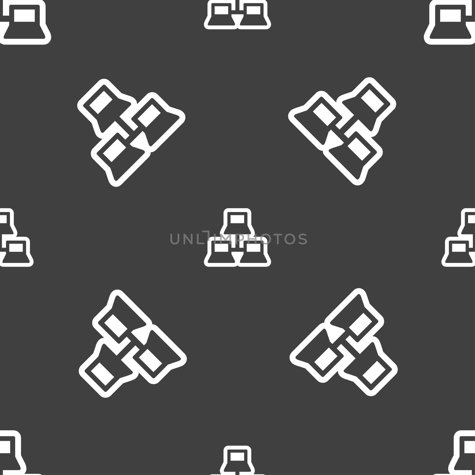 local area network icon sign. Seamless pattern on a gray background. illustration