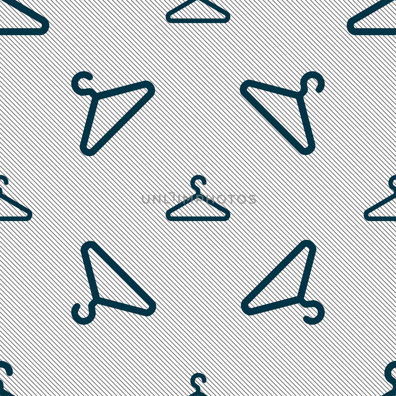 clothes hanger icon sign. Seamless pattern with geometric texture.  by serhii_lohvyniuk