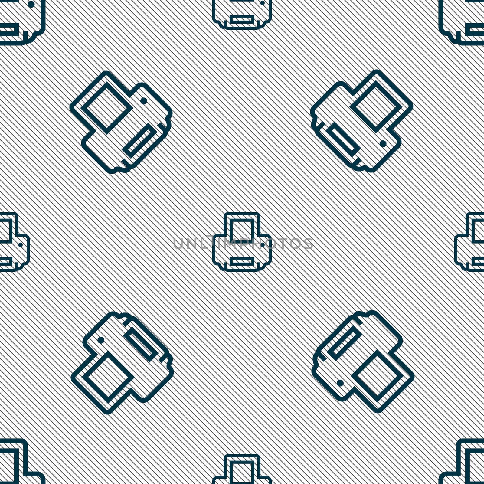 Printing icon sign. Seamless pattern with geometric texture. illustration