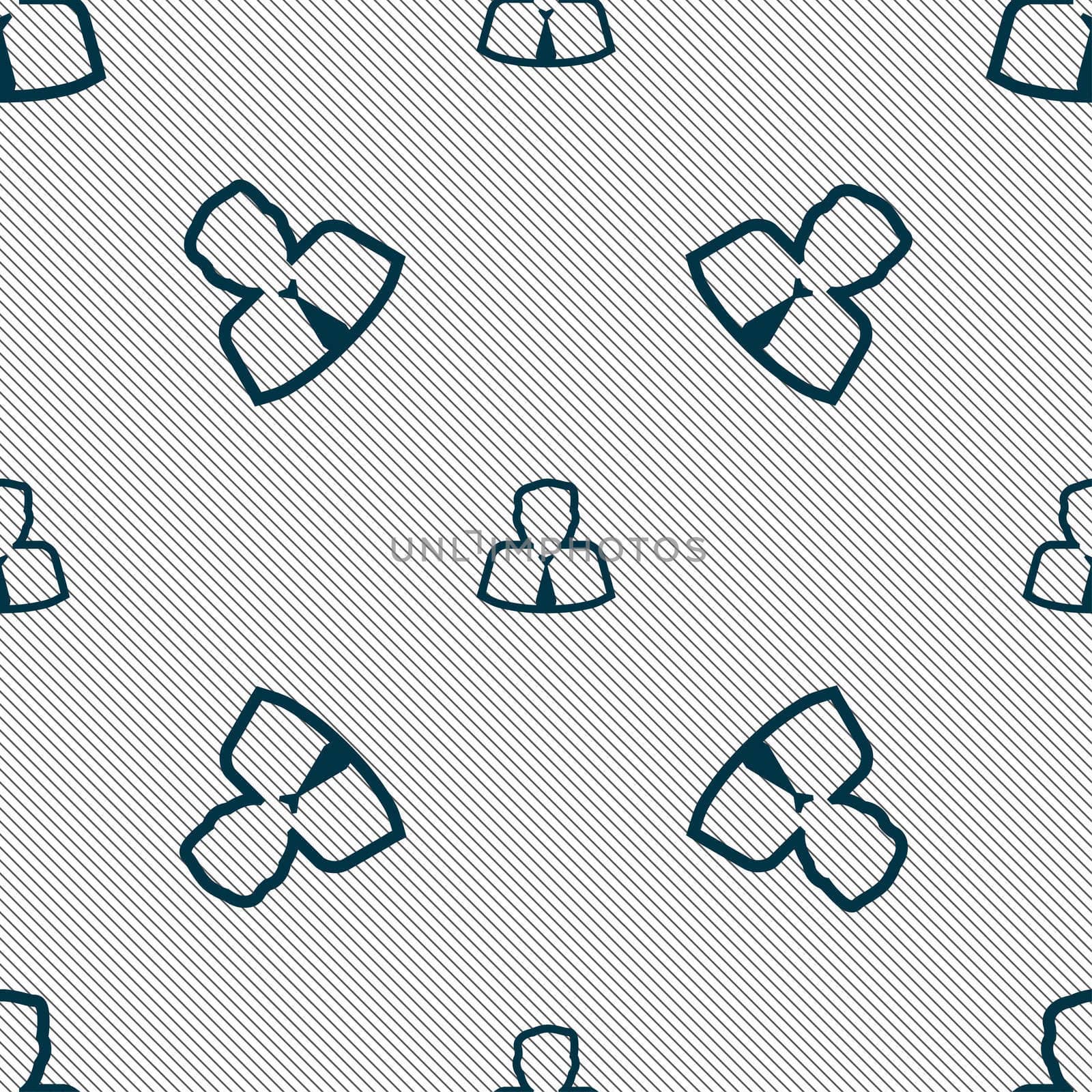 Avatar icon sign. Seamless pattern with geometric texture. illustration