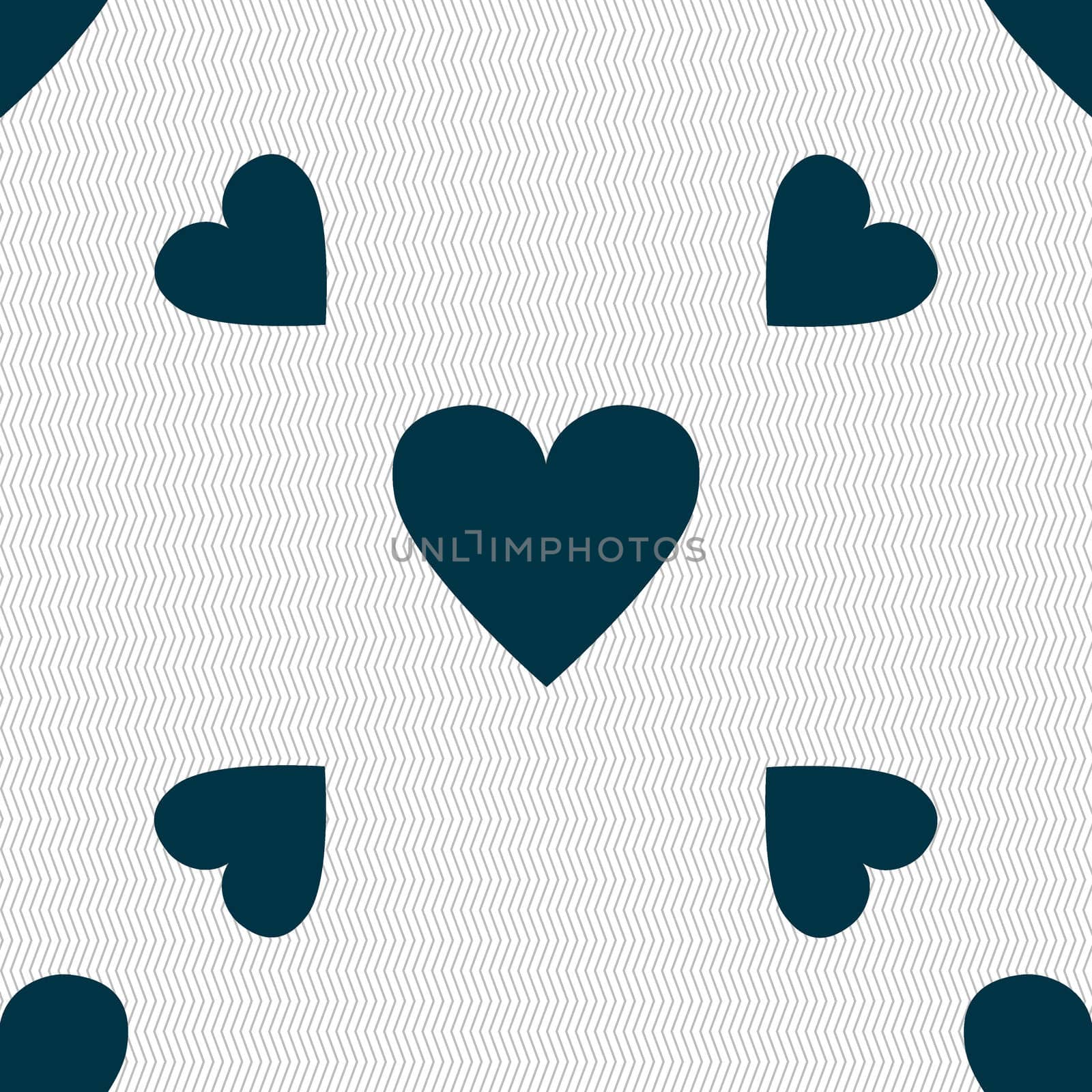 Heart sign icon. Love symbol. Seamless pattern with geometric texture.  by serhii_lohvyniuk