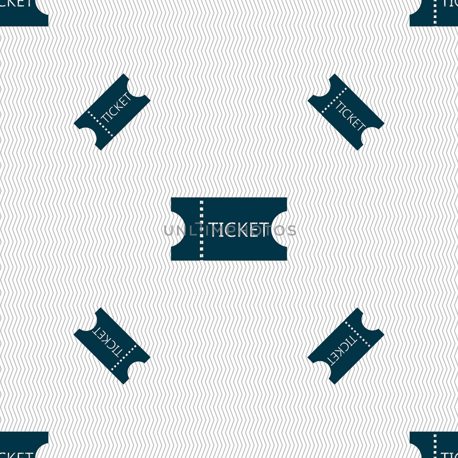 ticket icon sign. Seamless pattern with geometric texture.  by serhii_lohvyniuk